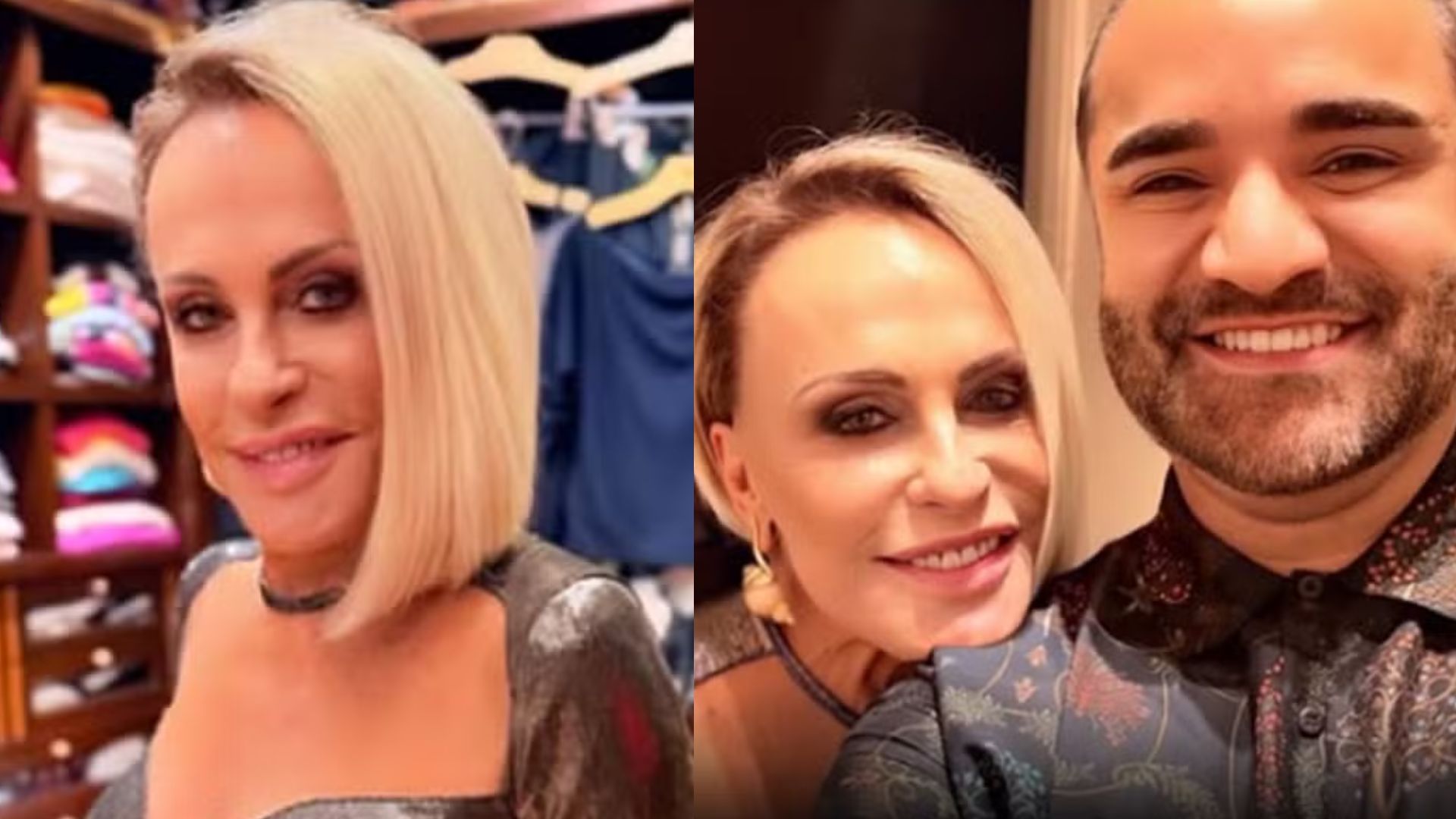 Ana Maria Braga surge de look brilhante com o namorado para show em SP