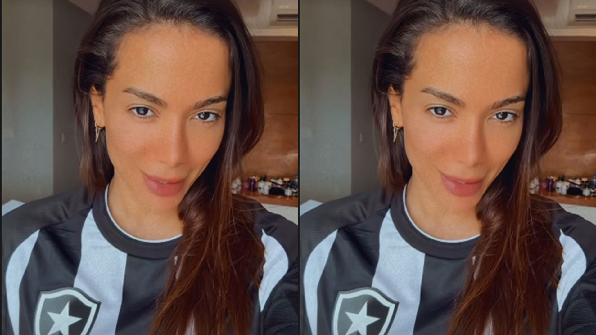 Anitta realiza desejo do pai ao surgir com a camisa do Botafogo