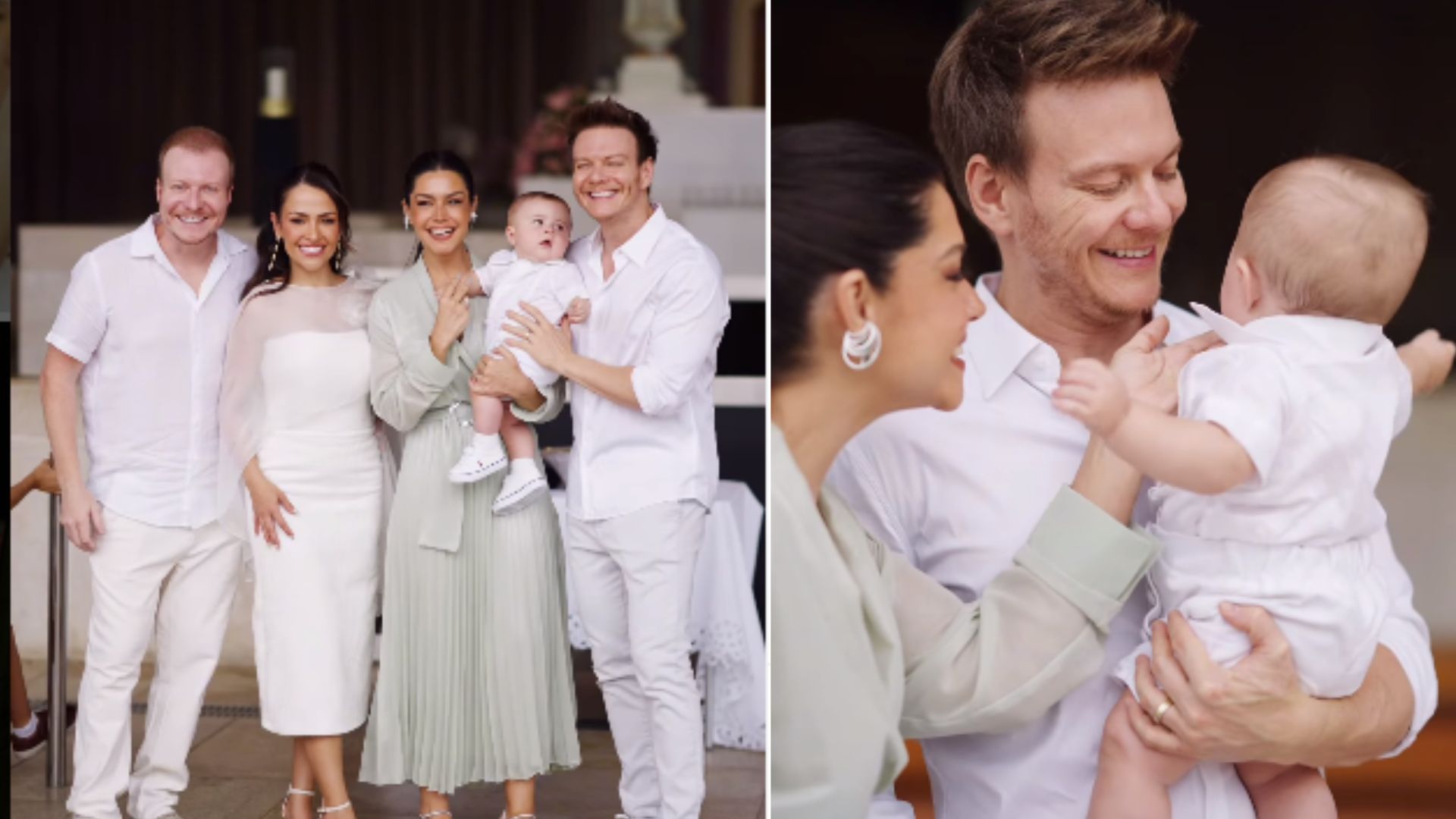 Veja as primeiras imagens do batizado do sobrinho de Thais e Michel Teló