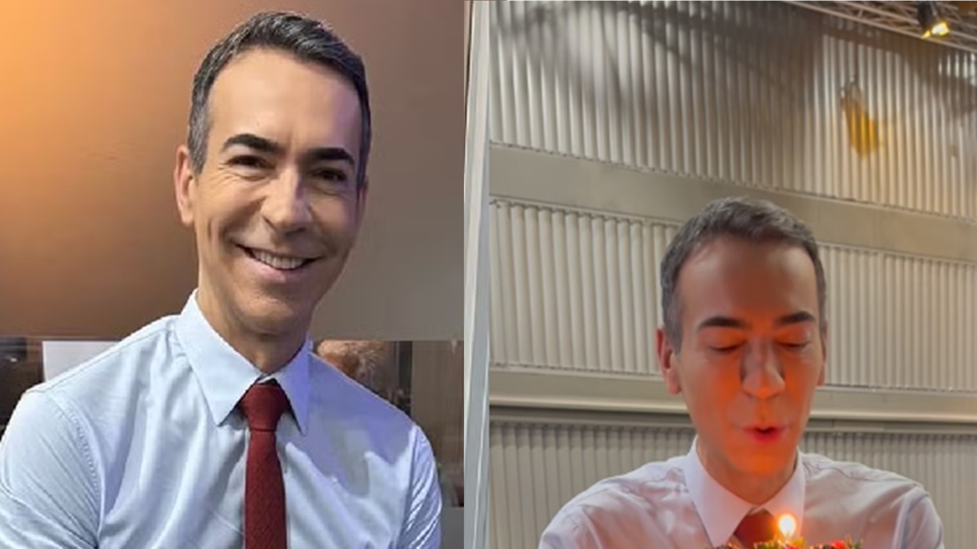 César Tralli é surpreendido com bolo de aniversário na Globo. Veja a foto!