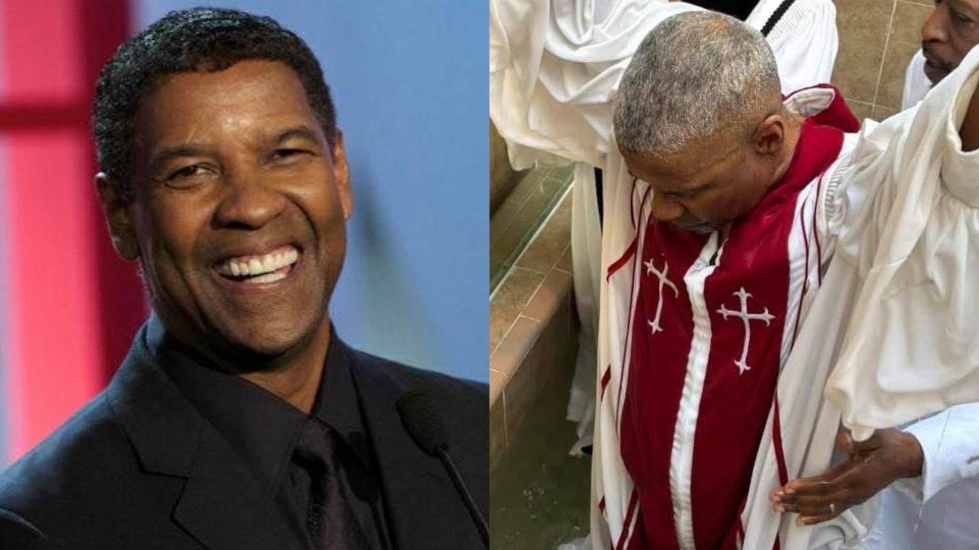 Denzel Washington é batizado em Nova York e recebe licença de pastor