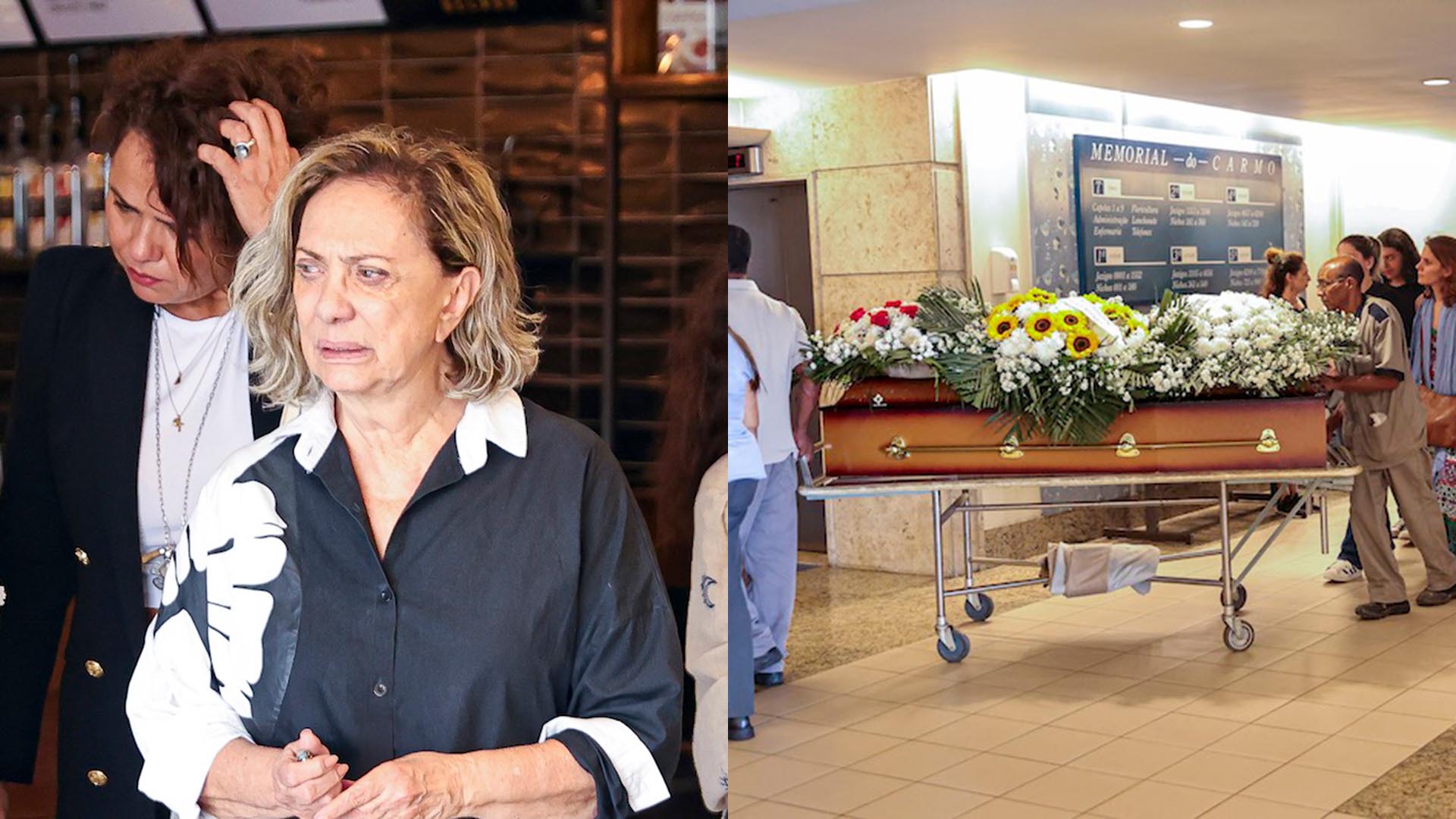 Eliane Giardini dá o último adeus para o irmão em velório no RJ