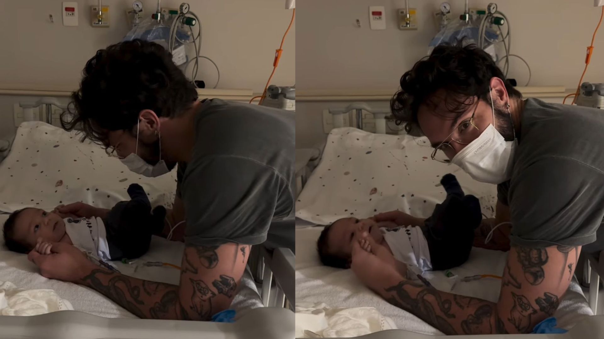 Eliezer publica vídeo com Ravi no hospital e comemora recuperação do filho