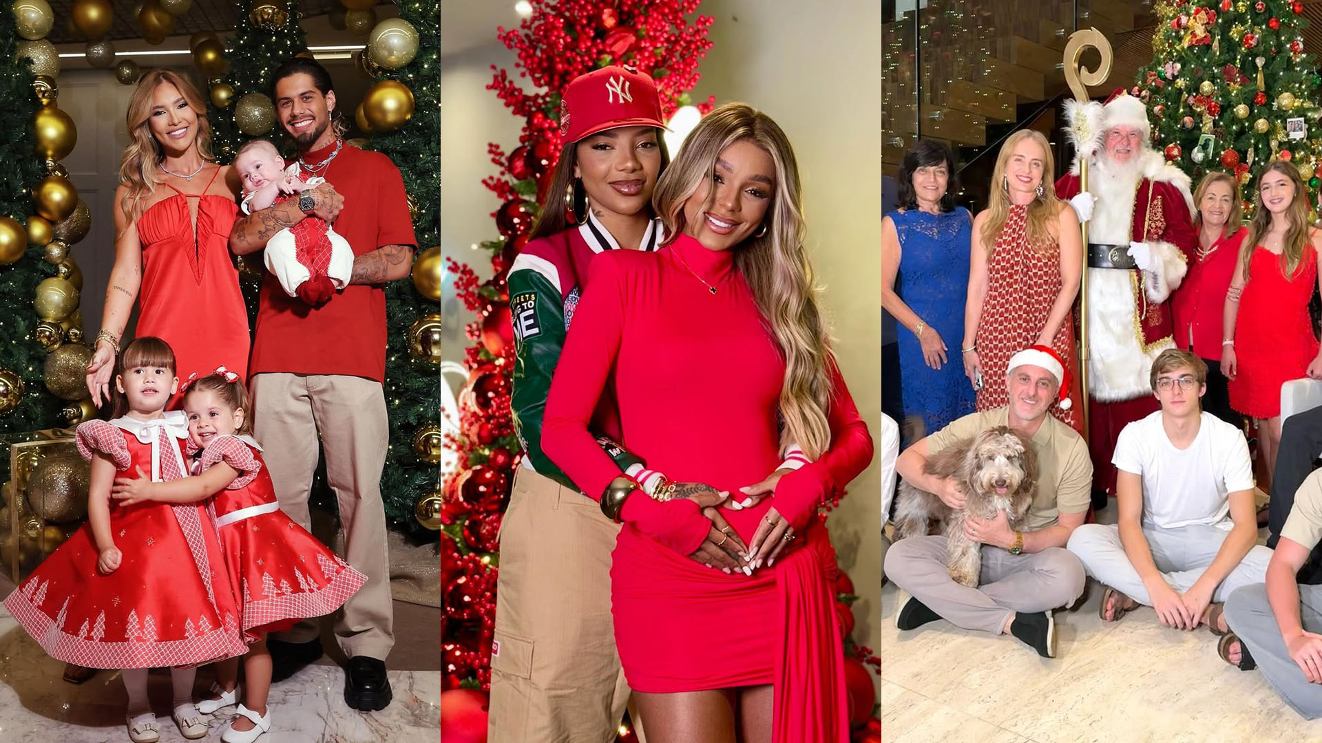 Famosos reúnem as famílias na noite de Natal e mostram os looks