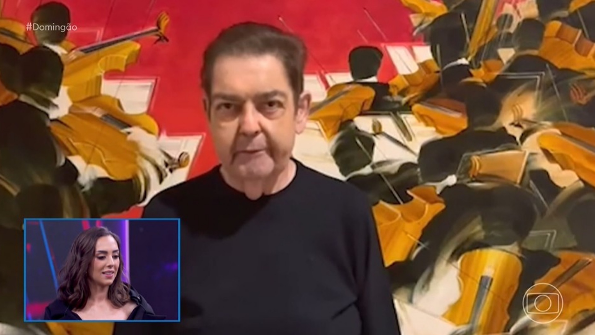 Faustão surge no ‘Domingão’ e entrega curiosidade sobre a filha, Lara