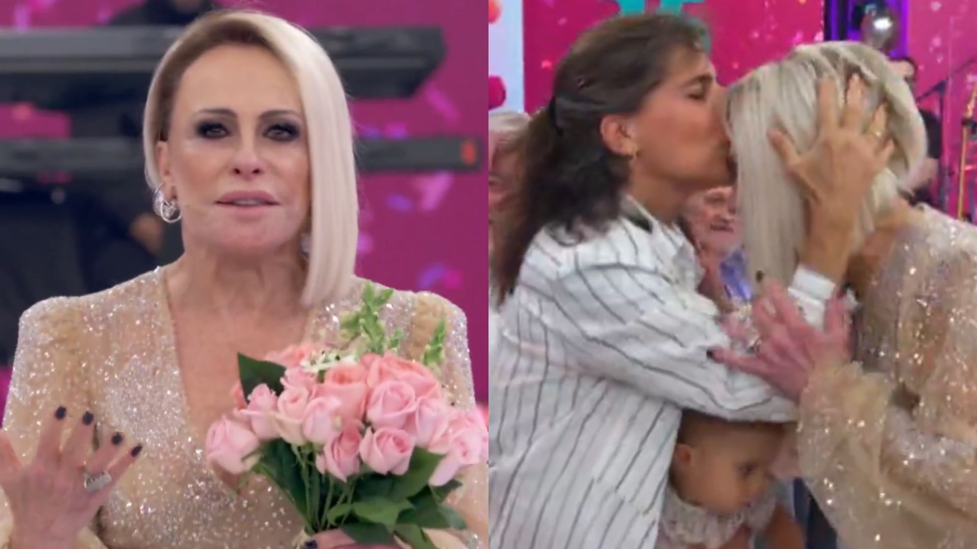 Filha e netos de Ana Maria Braga fazem rara aparição em 25 anos do ‘Mais Você’