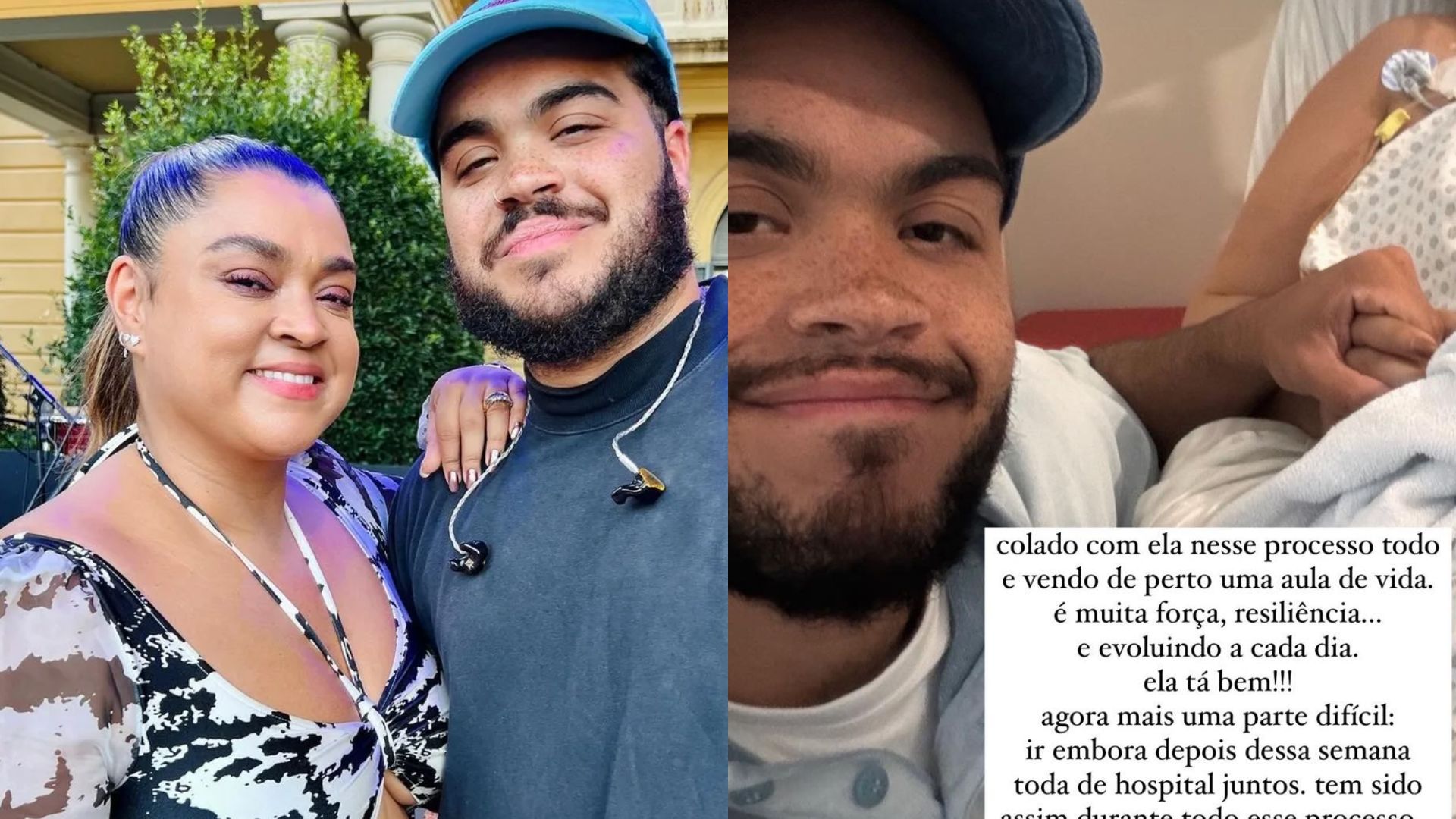 Francisco Gil publica foto de mãos dadas com a mãe, Preta Gil, na UTI