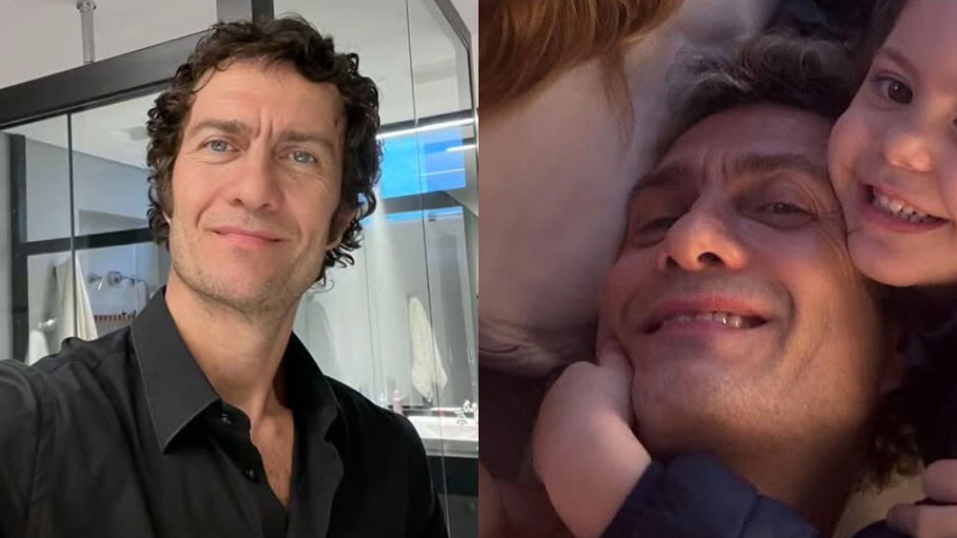 Gabriel Braga Nunes divide foto rara com a esposa e as duas filhas: ‘Nós 4’