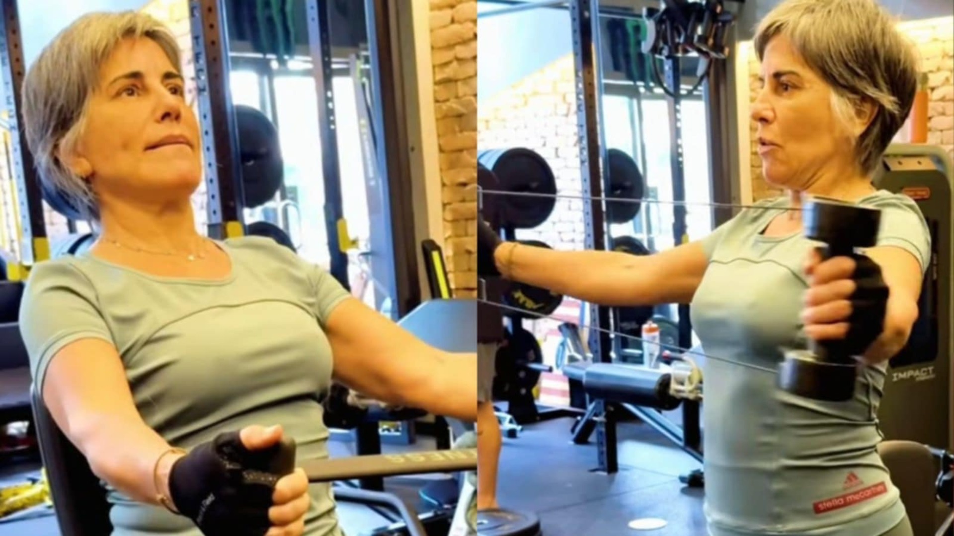 Gloria Pires dá show de boa forma na academia; veja o vídeo