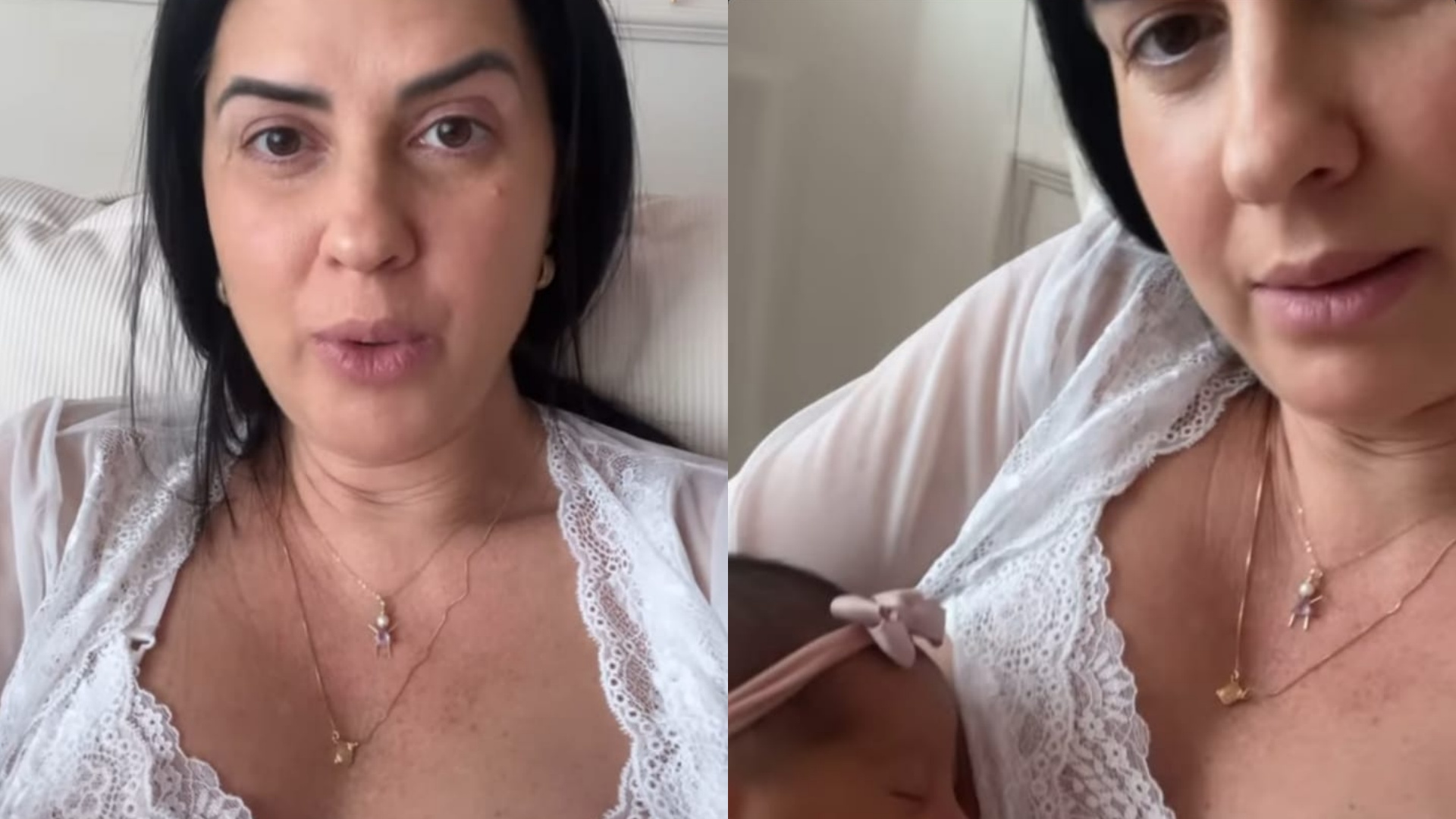 Graciele Lacerda posa com a filha e abre o jogo sobre a amamentação