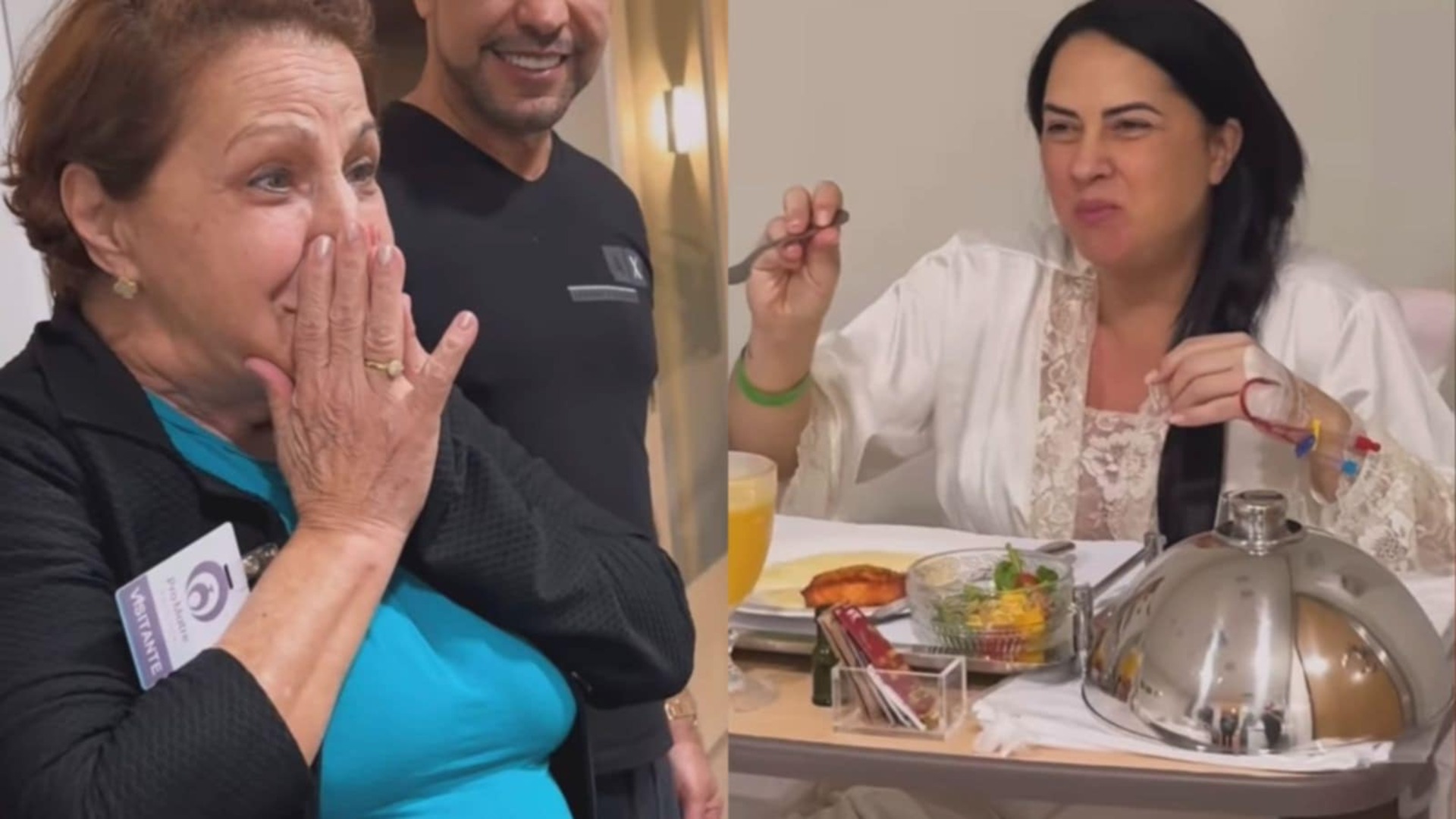 Graciele Lacerda mostra visita da mãe na maternidade