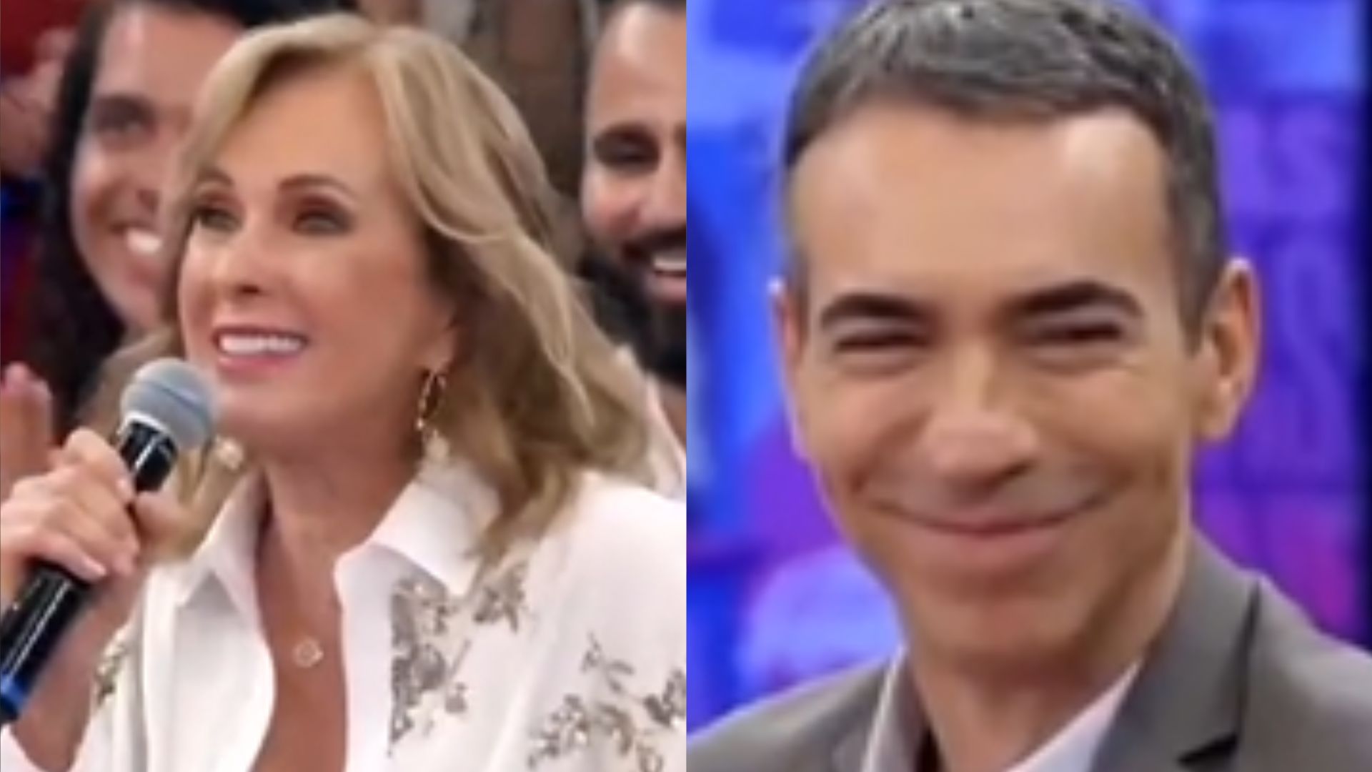 Helô Pinheiro exalta o genro, César Tralli, em participação no ‘Altas Horas’