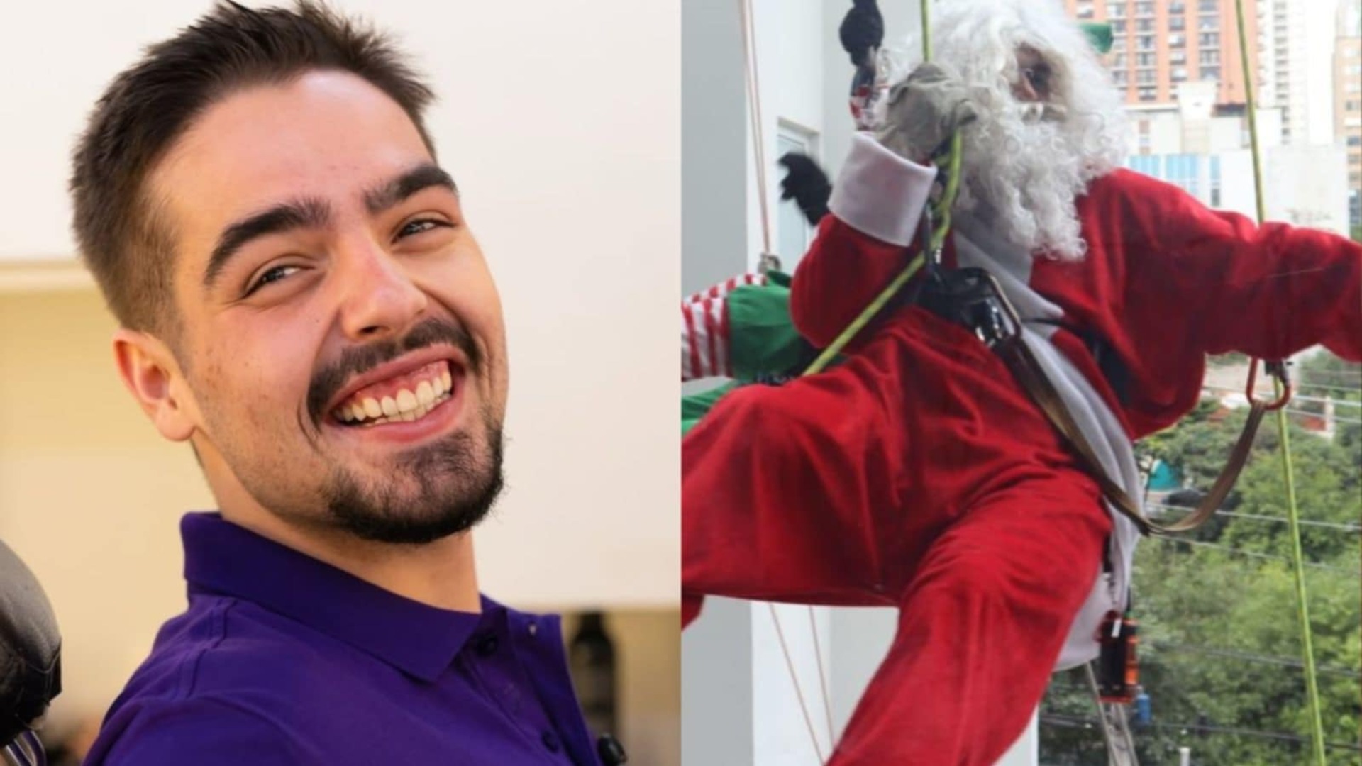 João Silva se veste de Papai Noel e faz visita para crianças na AACD