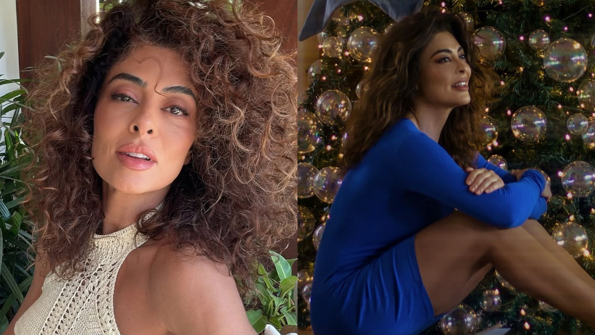 Juliana Paes mostra decoração de sua árvore de Natal com laço gigante