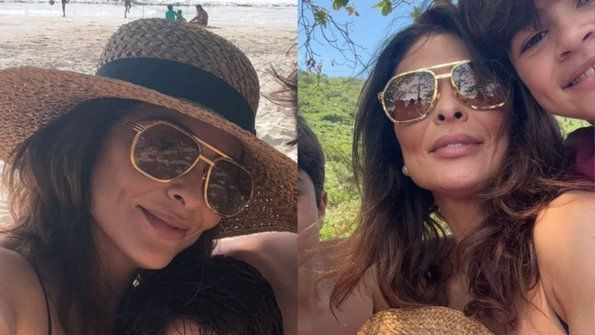 Juliana Paes se exibe na praia com os filhos e impressiona: ‘Linda’