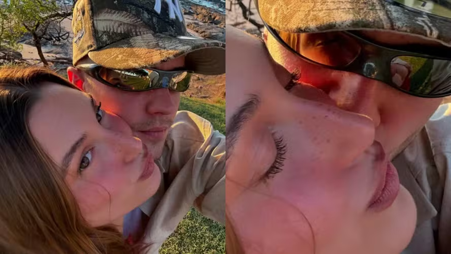 Justin Bieber chama atenção com fotos ao lado de Hailey Bieber na praia