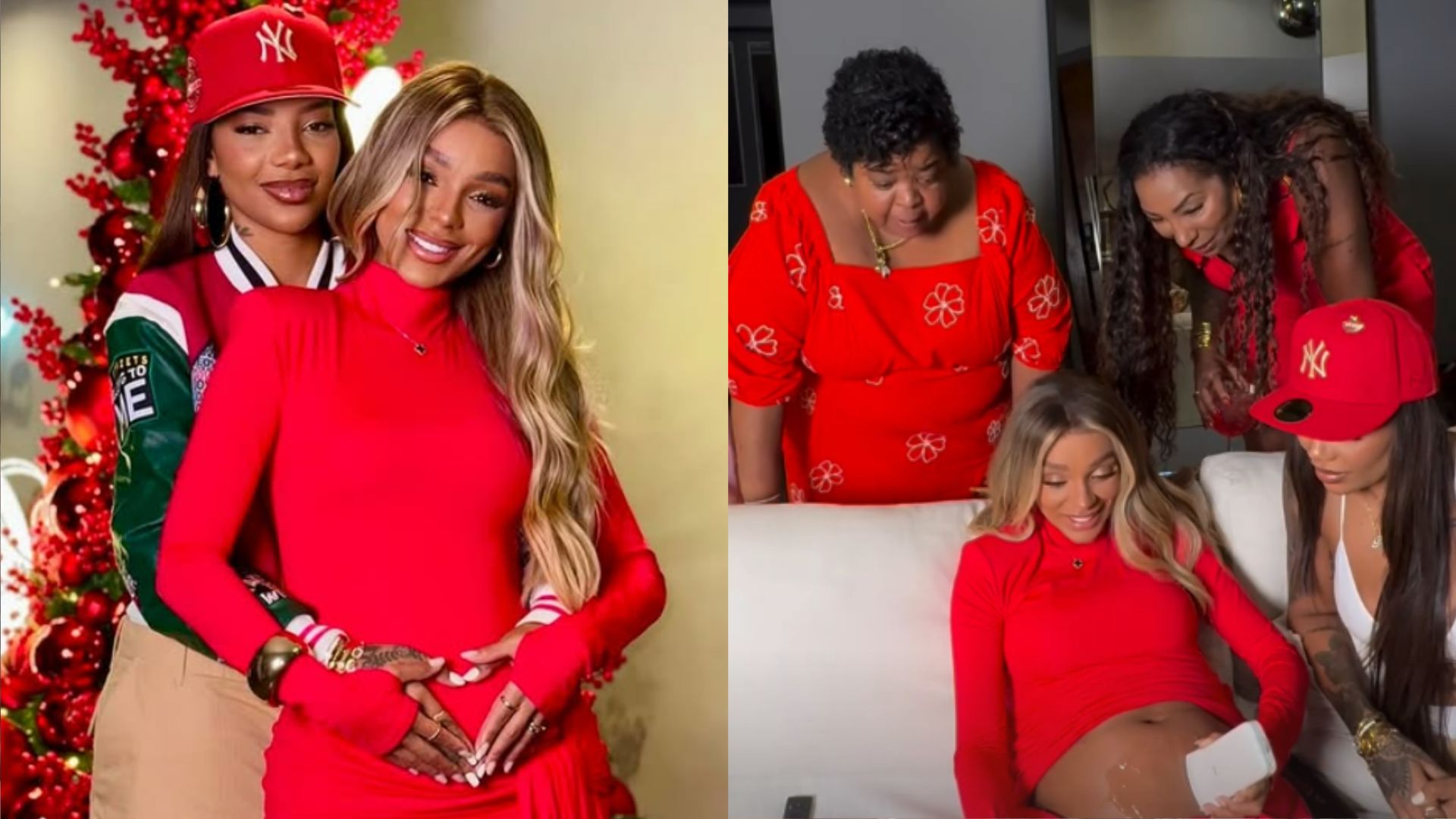 Na noite de Natal, Brunna Gonçalves utiliza ultrassom portátil para ver a filha