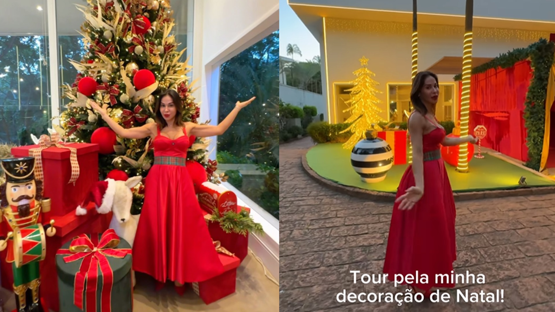 Maíra Cardi impressiona ao exibir decoração de Natal de sua mansão