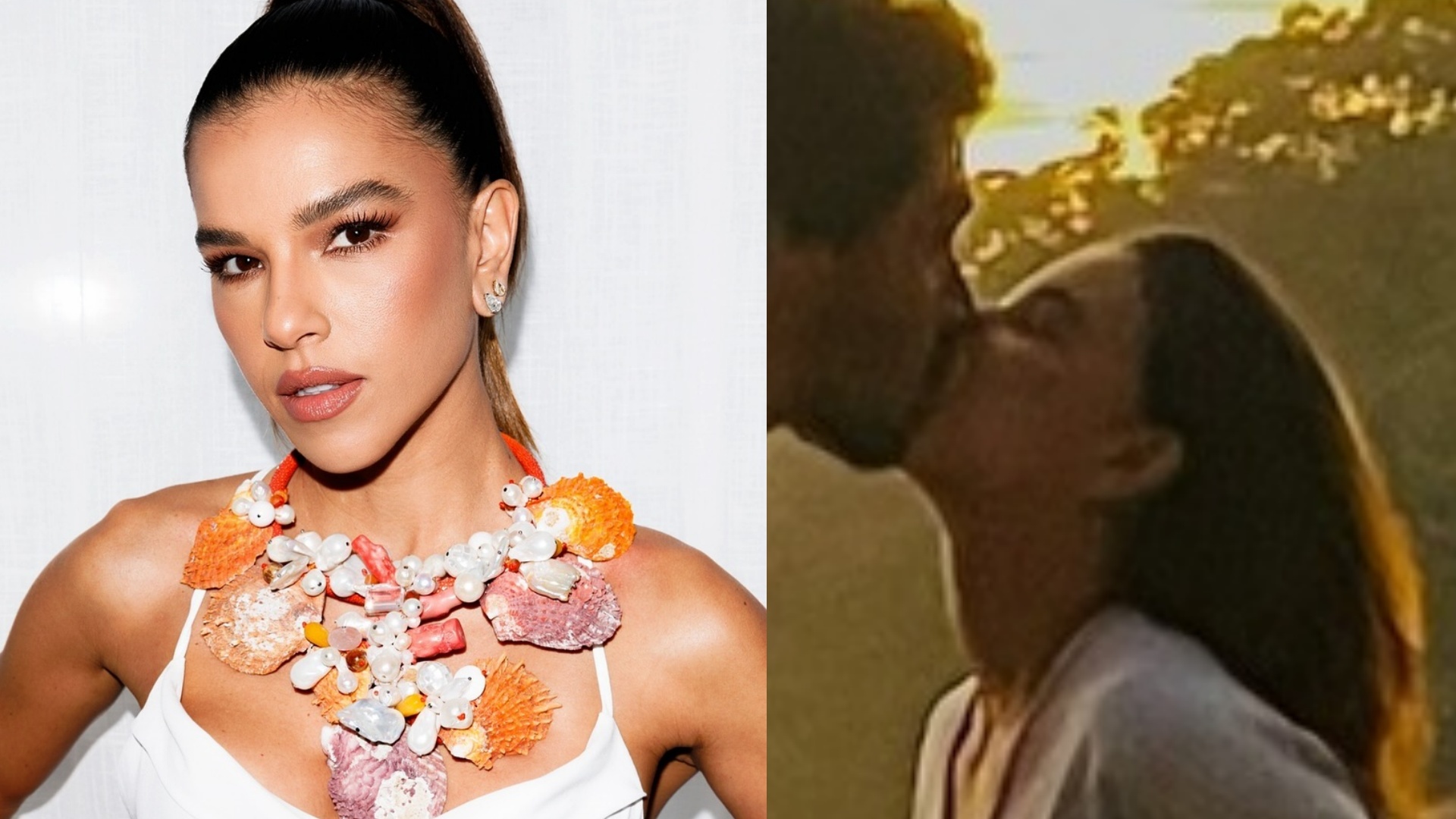 Mariana Rios surge em clima de romance com o namorado na praia