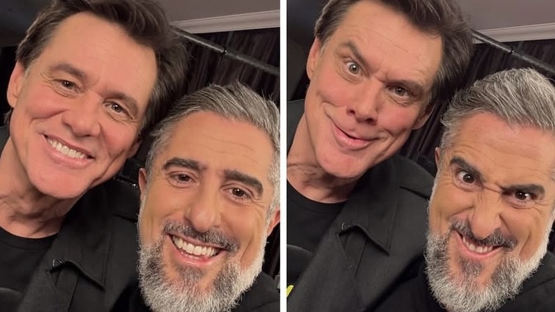 Marcos Mion compartilha encontro com Jim Carrey e se transforma junto com o ator