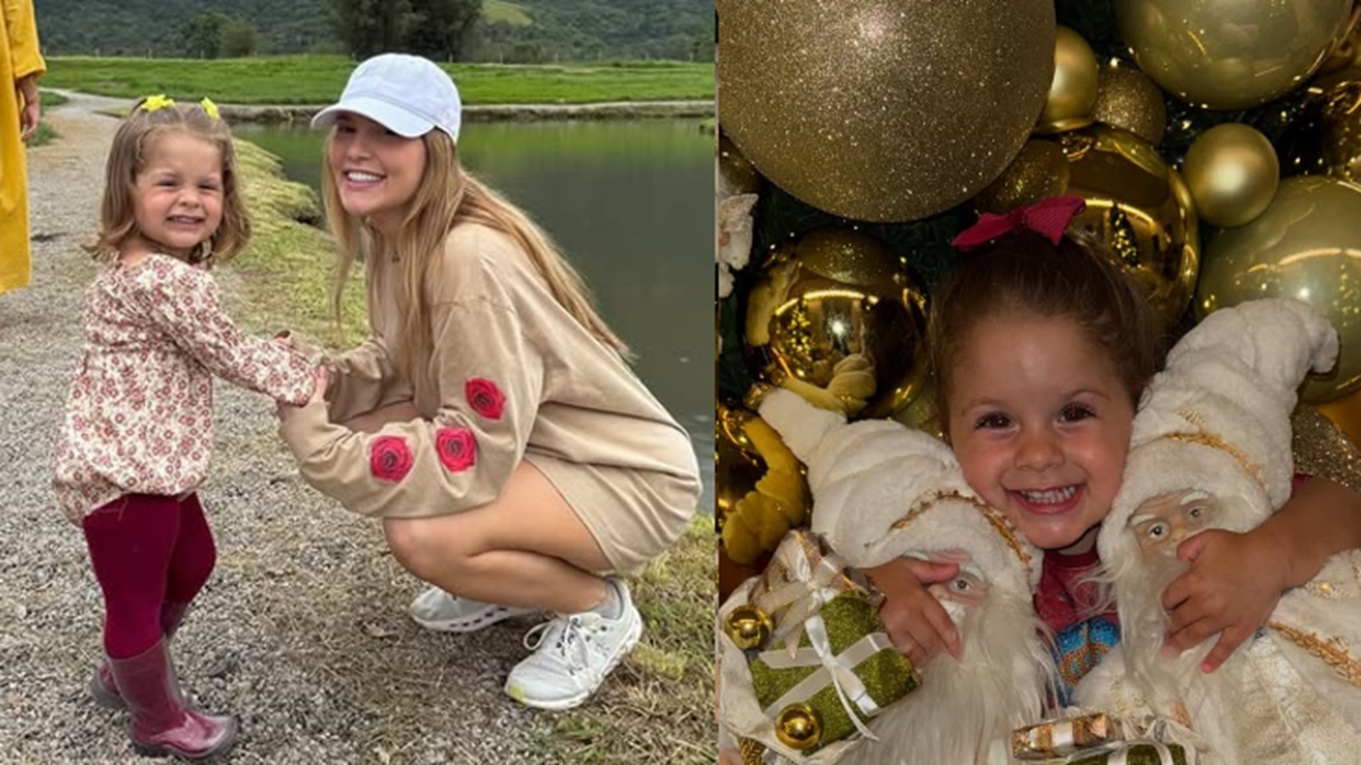 Virginia mostra poses de Maria Flor na decoração de Natal: ‘2 ou 60 anos?’