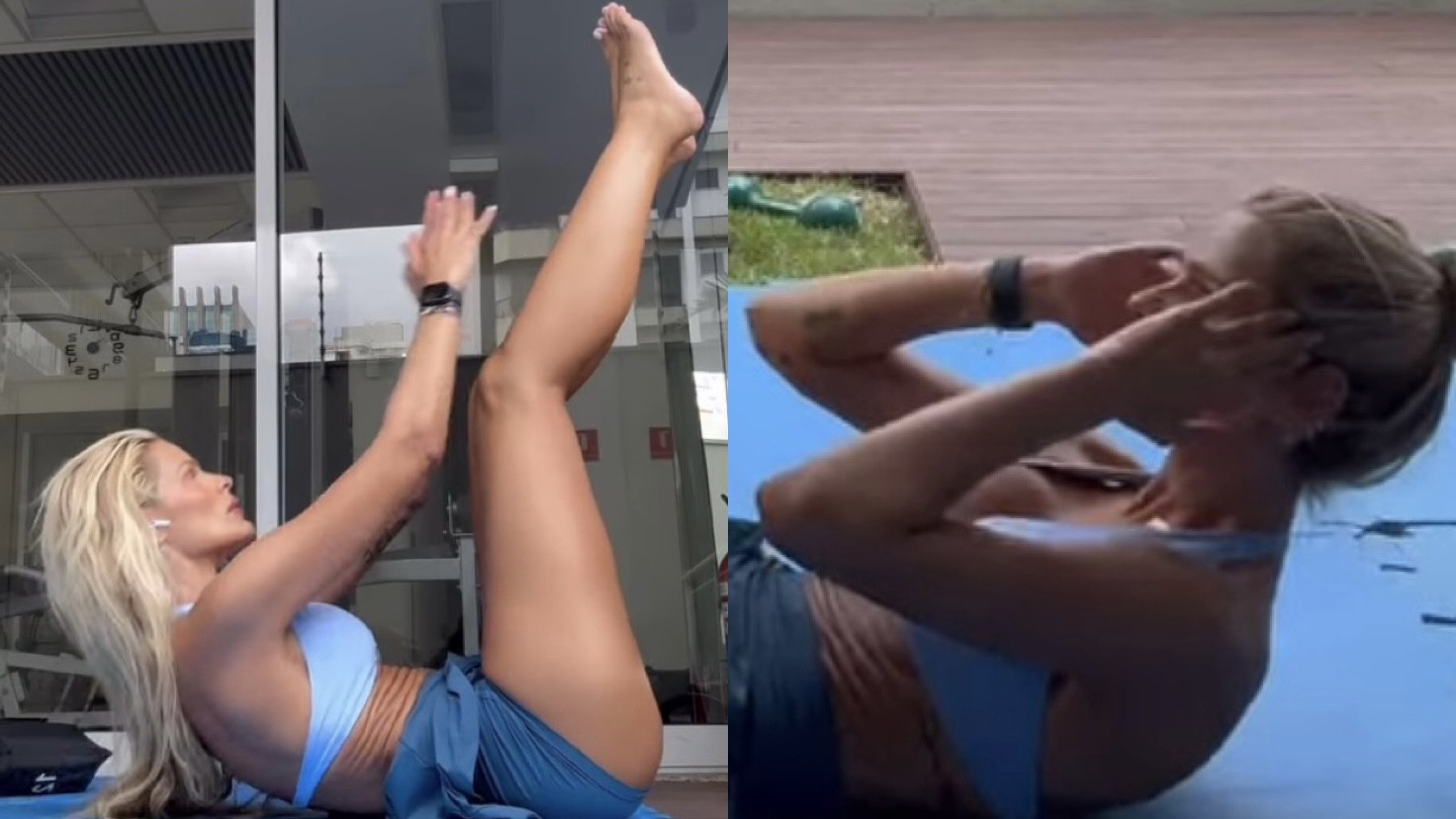Yasmin Brunet mostra foco em treino: ‘Perninha queimou’