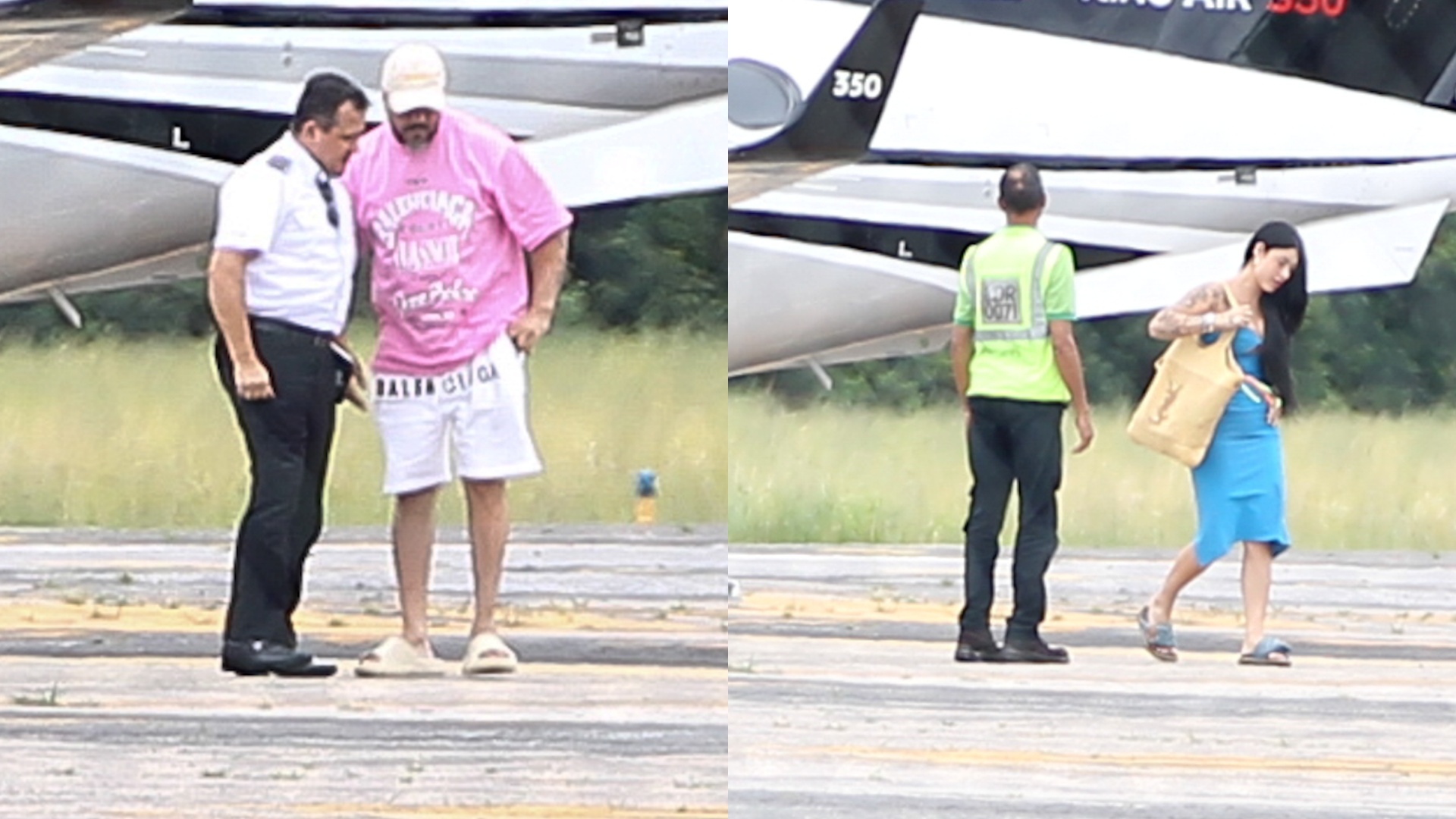 Assumidos? Belo é flagrado com novo affair ao desembarcar de jatinho