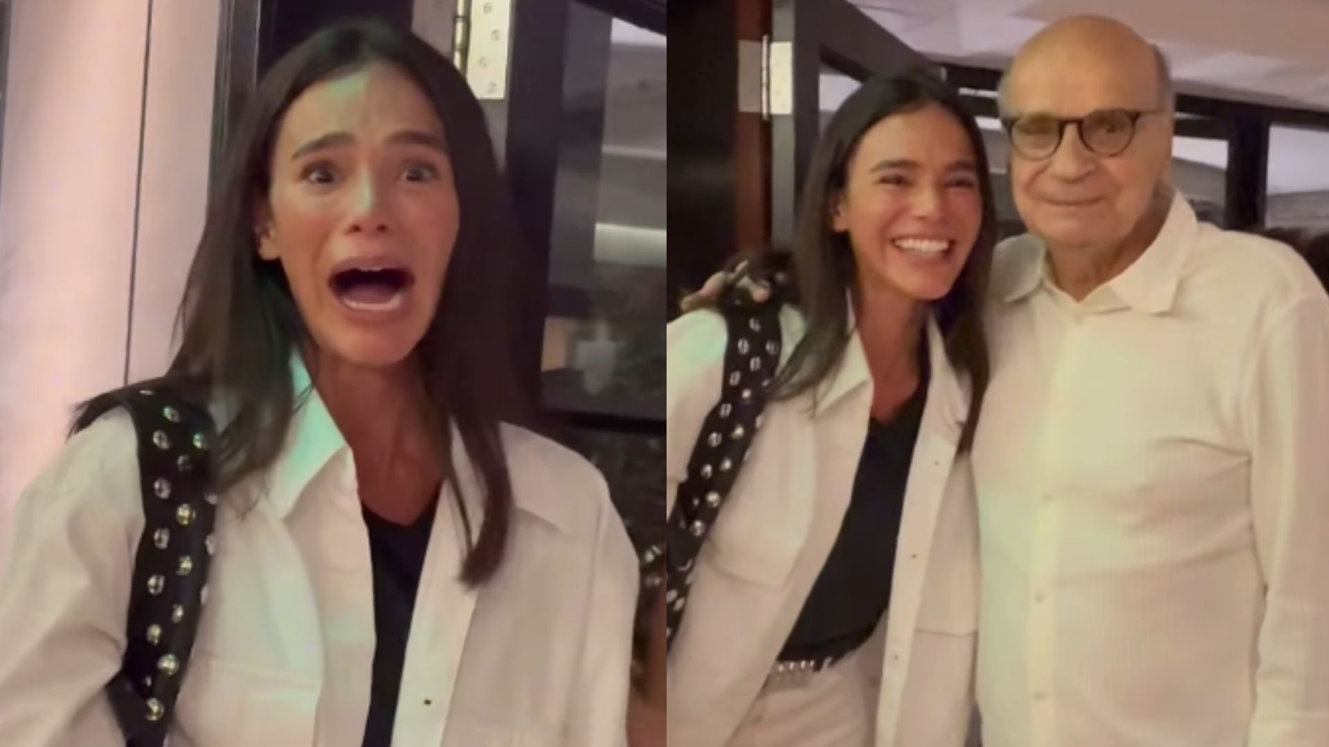 Fã! Bruna Marquezine se emociona ao encontrar Drauzio Varella