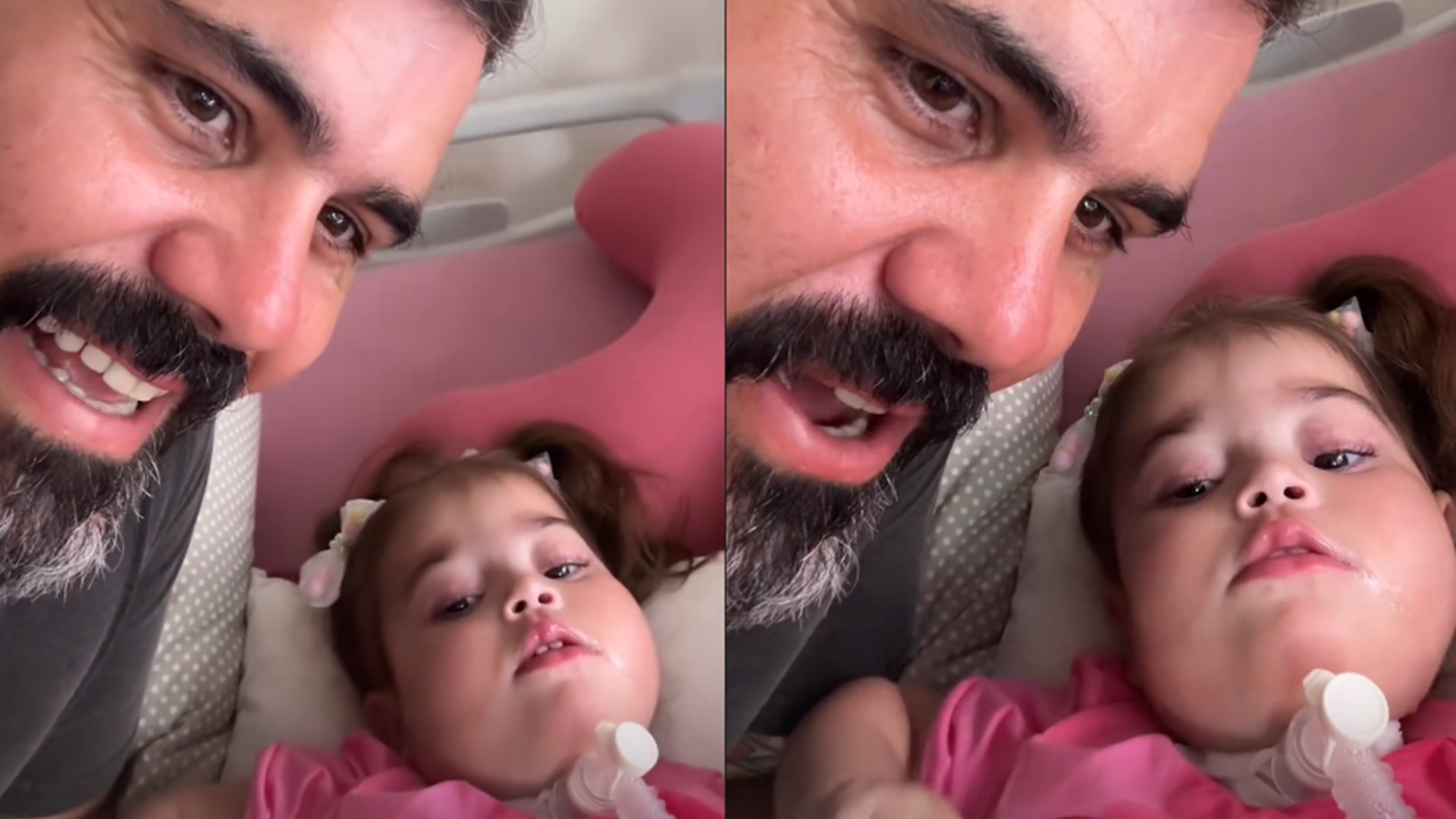 Filha de Juliano Cazarré recebe alta após susto com a saúde: ‘Em casa’