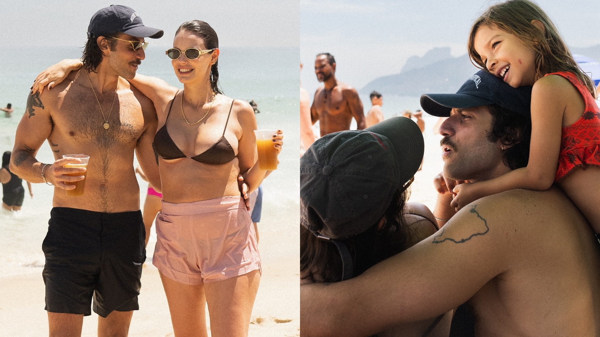 Chay Suede curte o dia na praia com a família: ‘Meus amores’