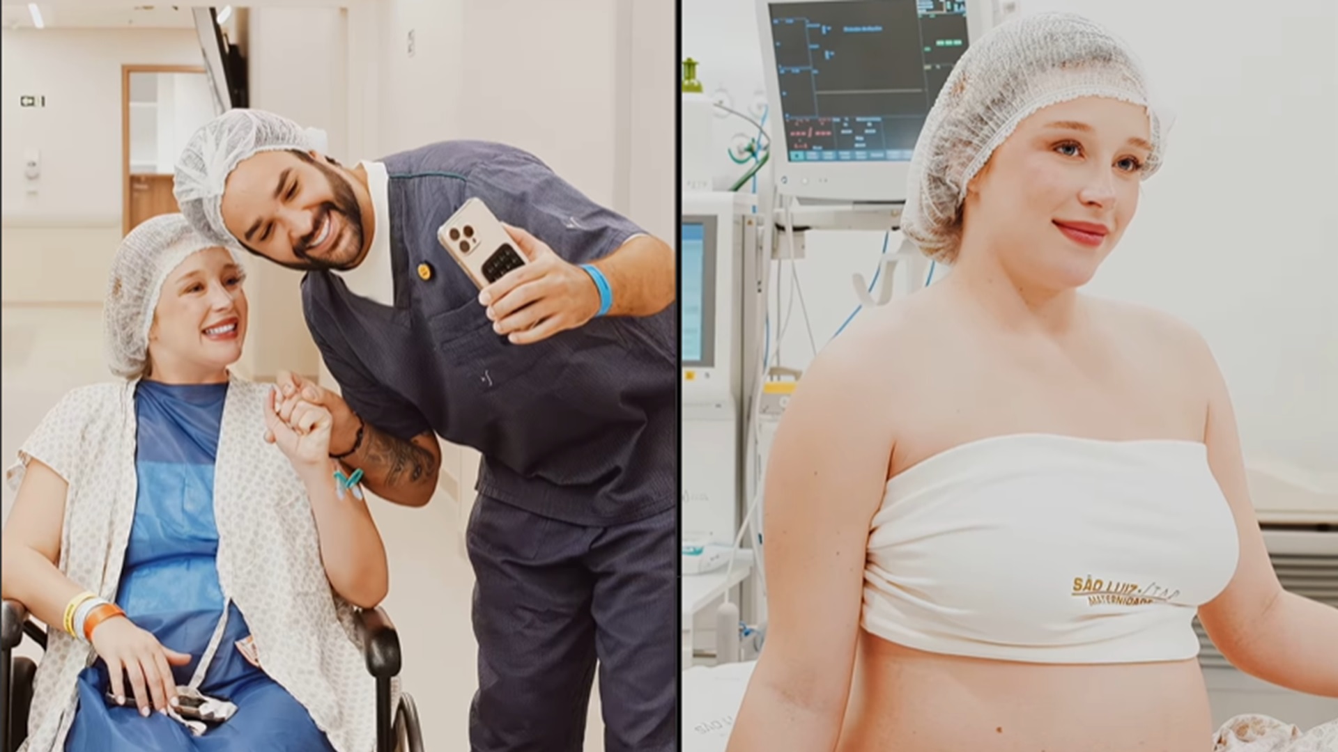 Duda Reis exibe vídeo de como foi o parto da filha recém-nascida: ‘Família linda’