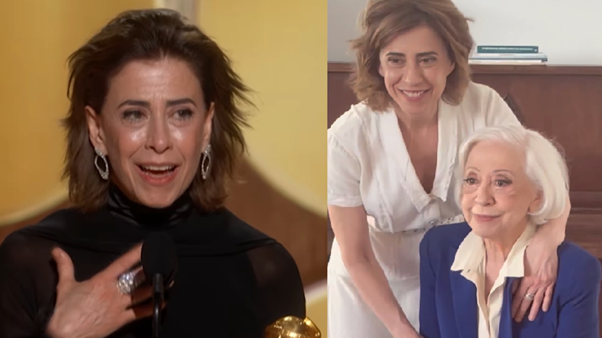 Globo de Ouro: veja a reação de Fernanda Montenegro ao ver Fernanda Torres premiada