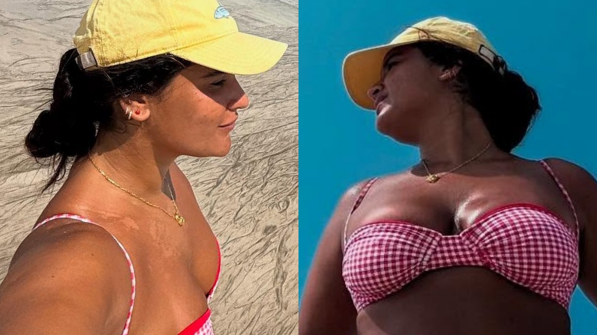 Giulia Costa chama atenção ao exibir corpo real em cliques na praia