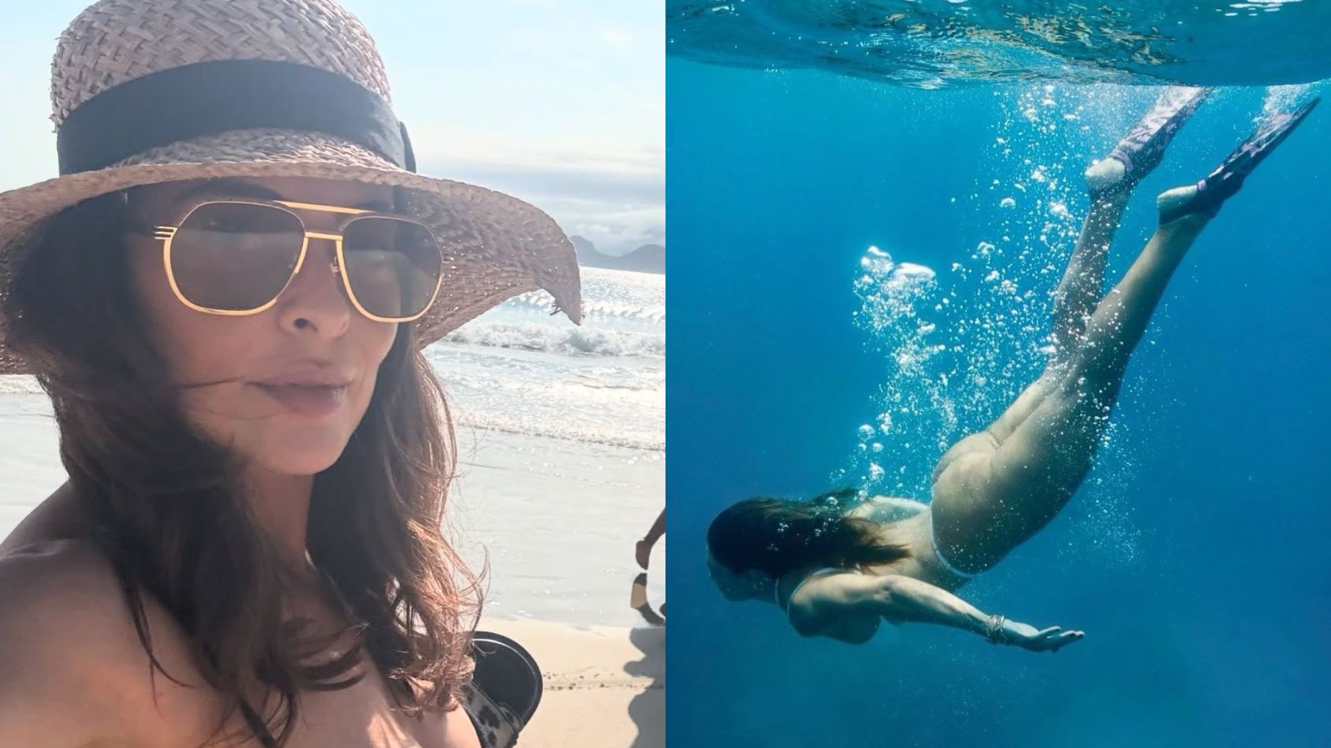 Juliana Paes arranca elogios com registros de mergulho em Fernando de Noronha