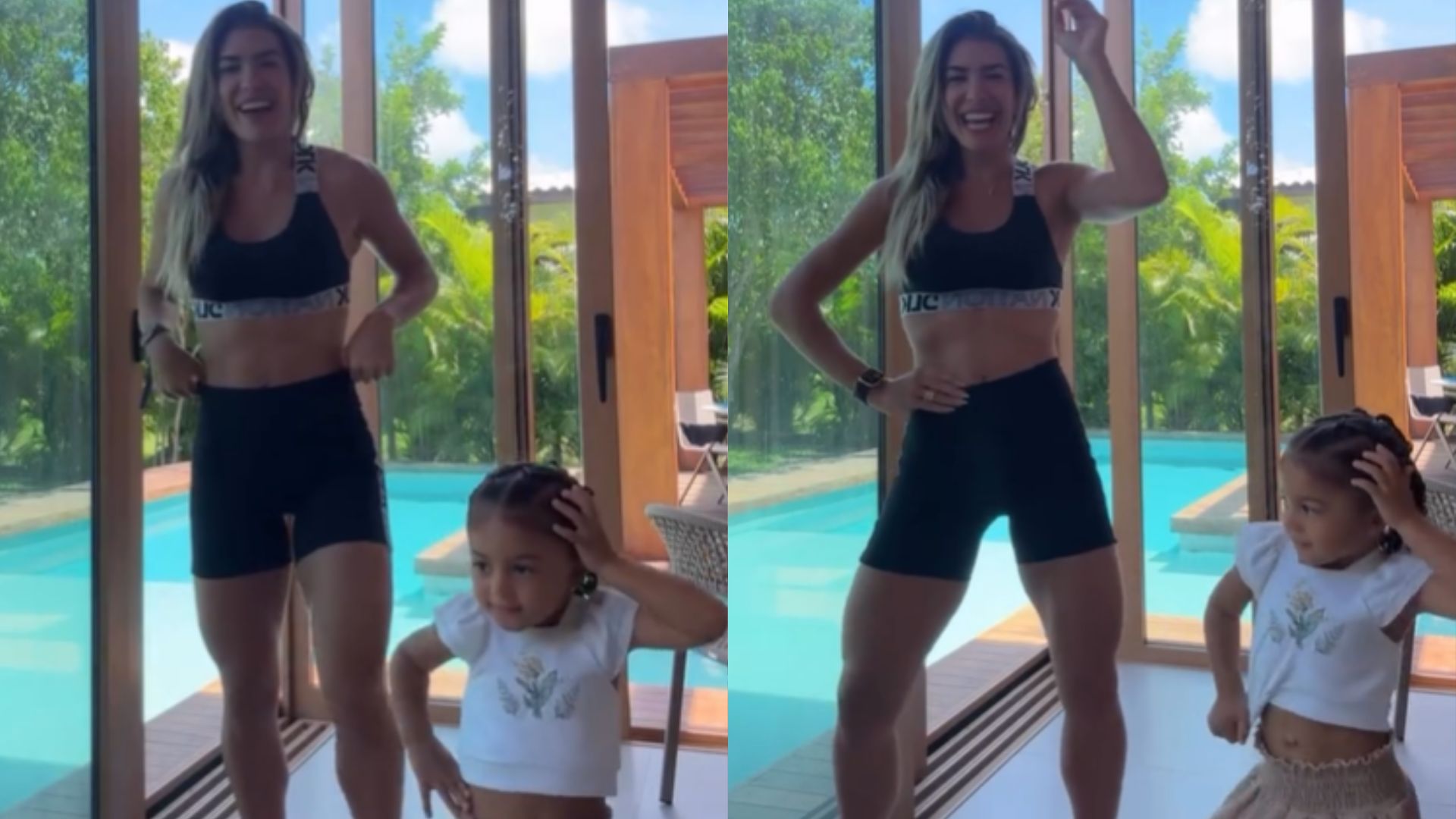 Filha de Léo Santana e Lore Improta, Liz encanta com dança ao lado da mãe