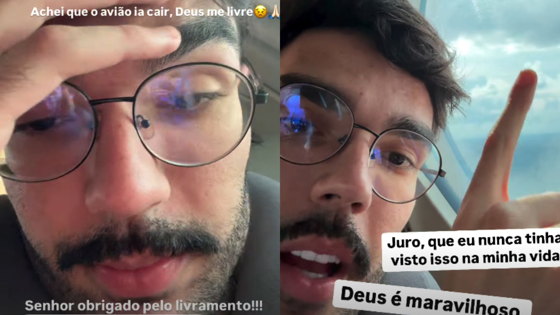Luan Pereira passa por susto durante viagem de avião: ‘Achei que ia cair’