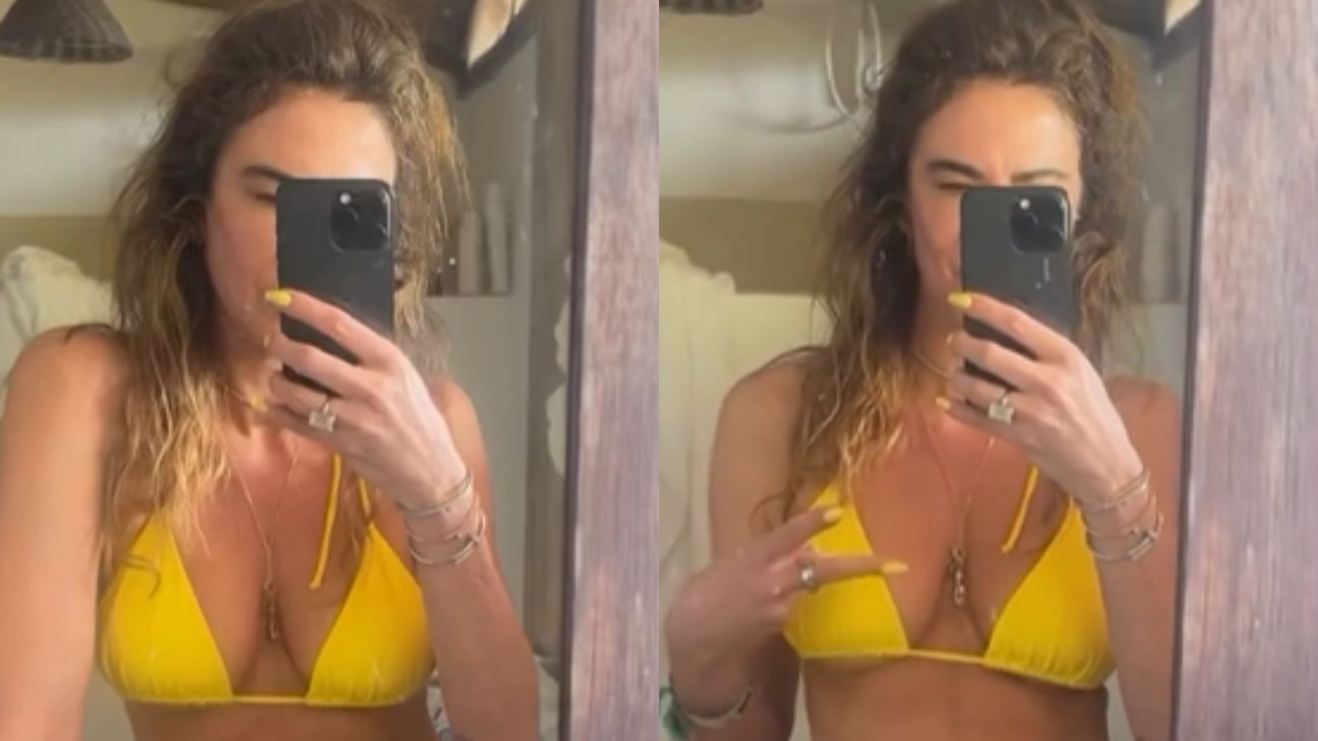 Luciana Gimenez elege look amarelo para curtir dia na Bahia