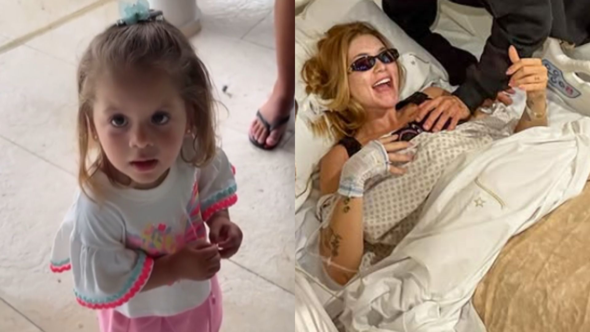 Filha de Virginia se surpreende com dreno usado pela influenciadora após cirurgia