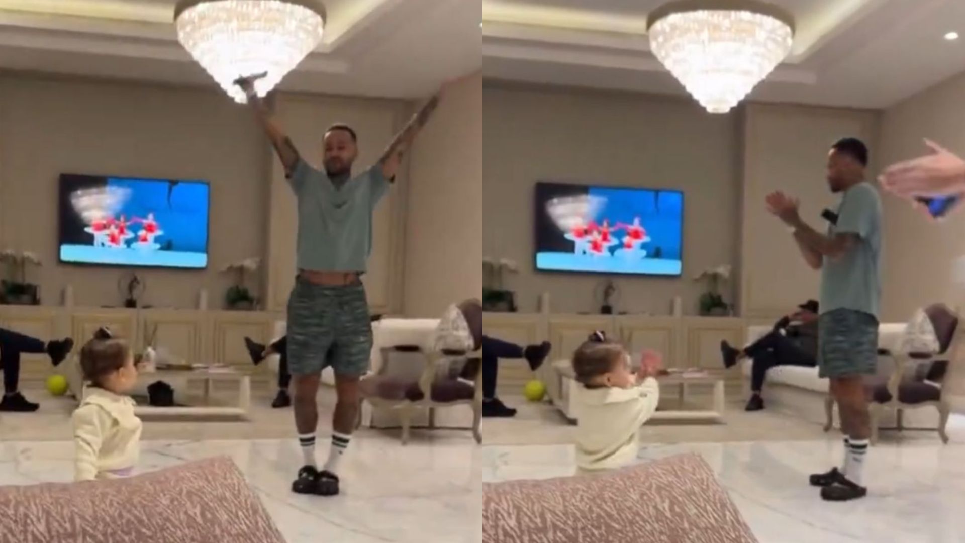Neymar Jr. encanta ao se jogar no balé com a filha Mavie