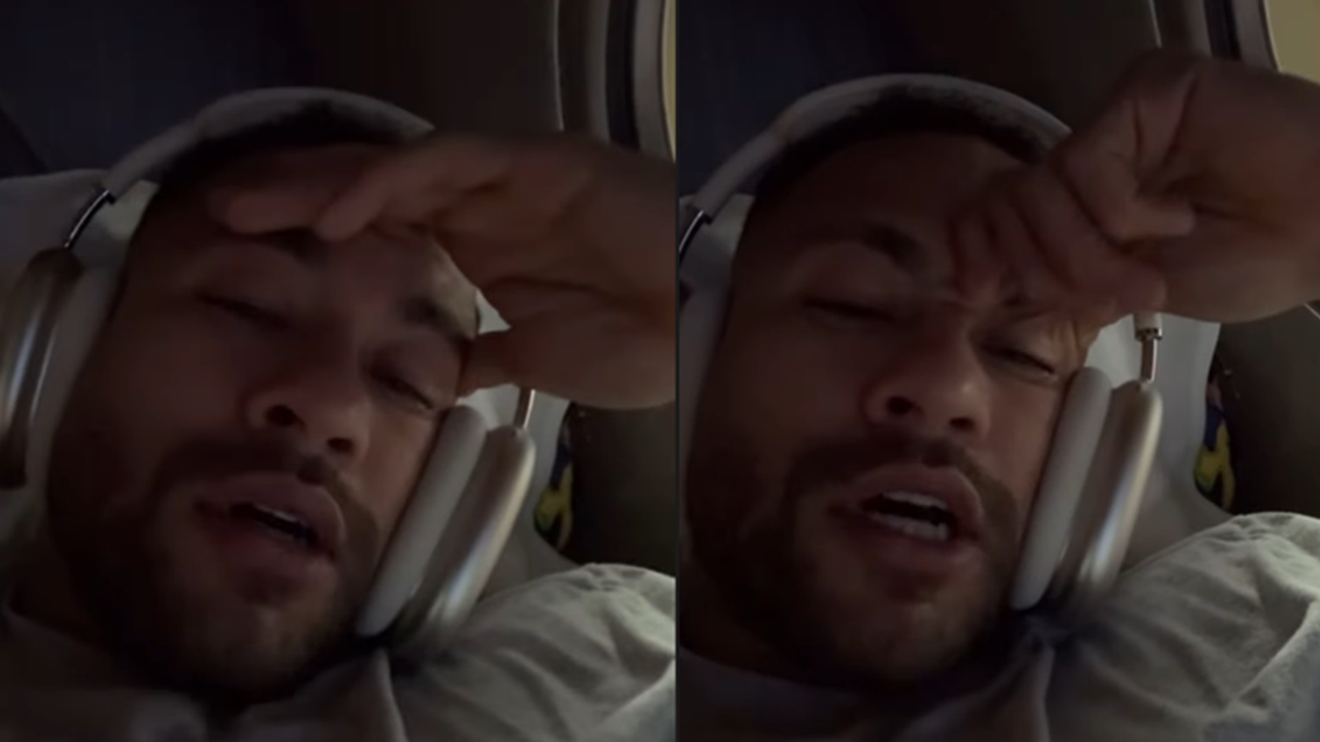 Neymar grava vídeo em avião antes de chegar ao Brasil: ‘Nunca’