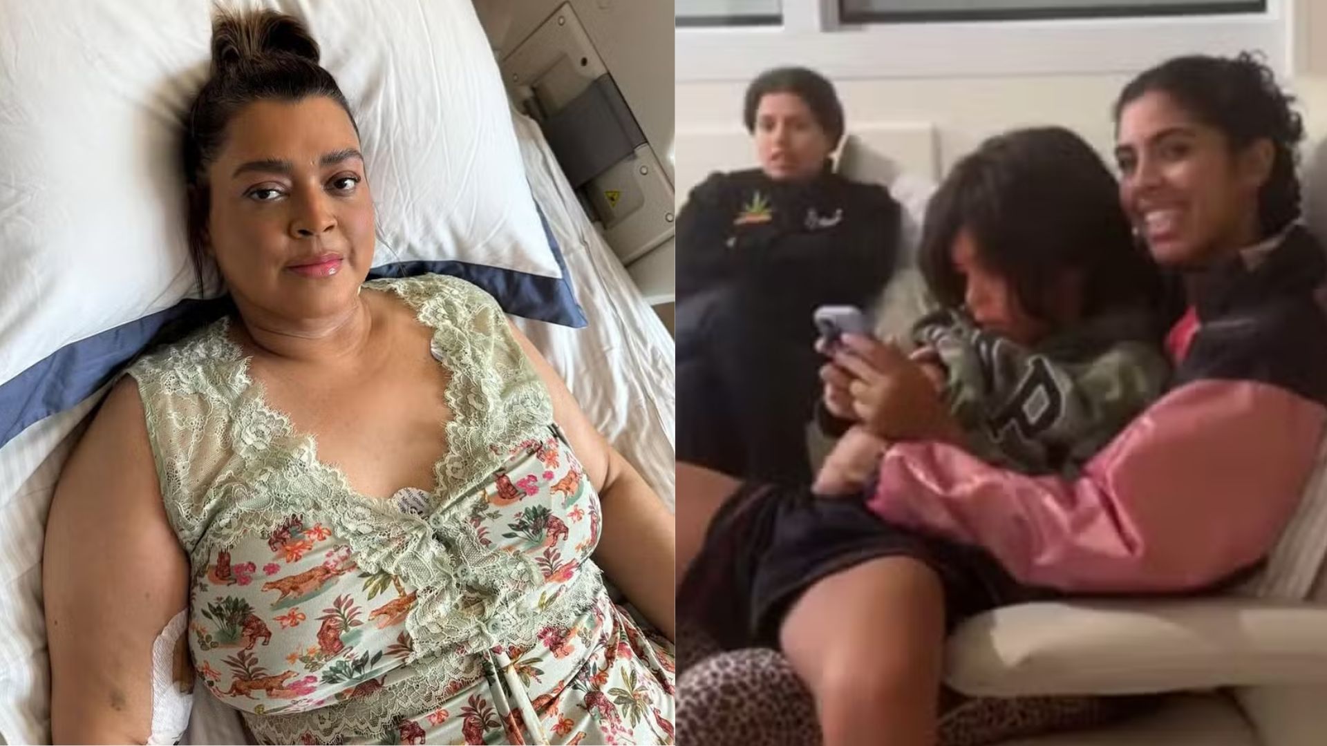 Preta Gil recebe irmã, sobrinho e amigos no hospital