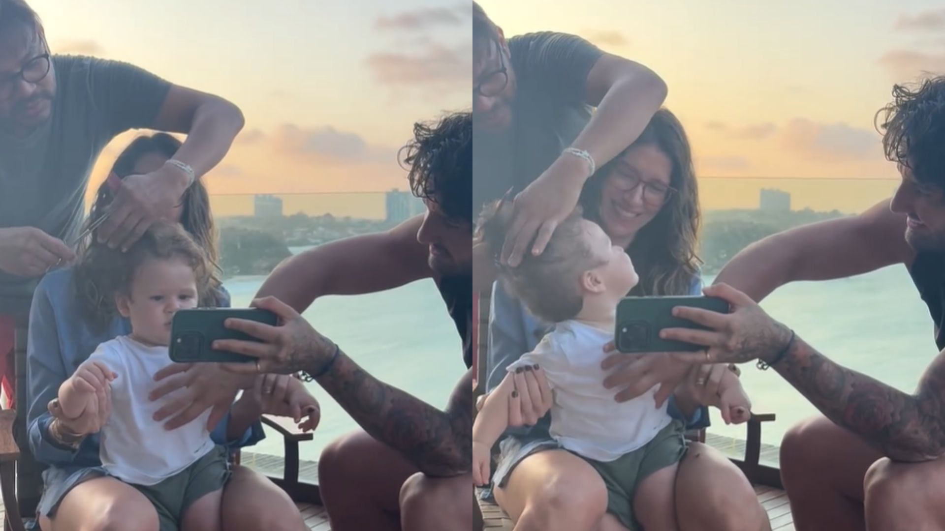 Rebeca Abravanel e Alexandre Pato encantam ao exibir primeiro corte de cabelo do filho