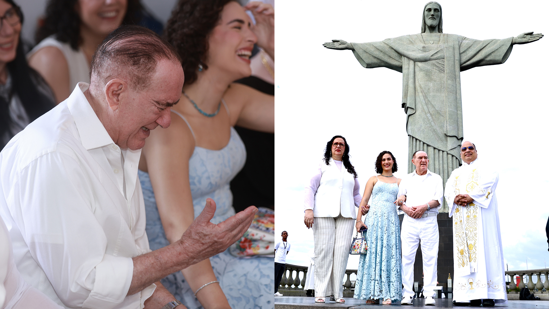 Renato Aragão celebra seus 90 anos com missa no Cristo Redentor