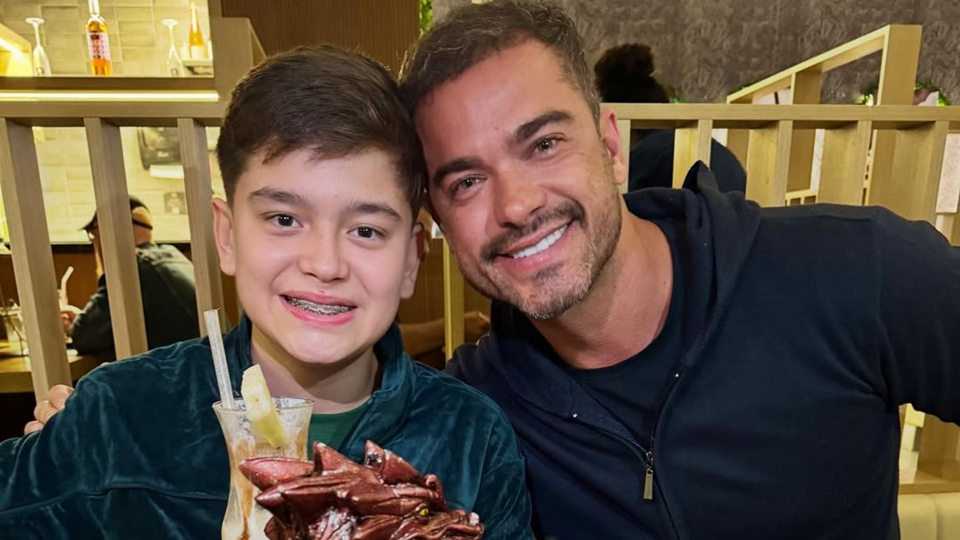 Sidney Sampaio é pai de Leonardo, de 13 anos