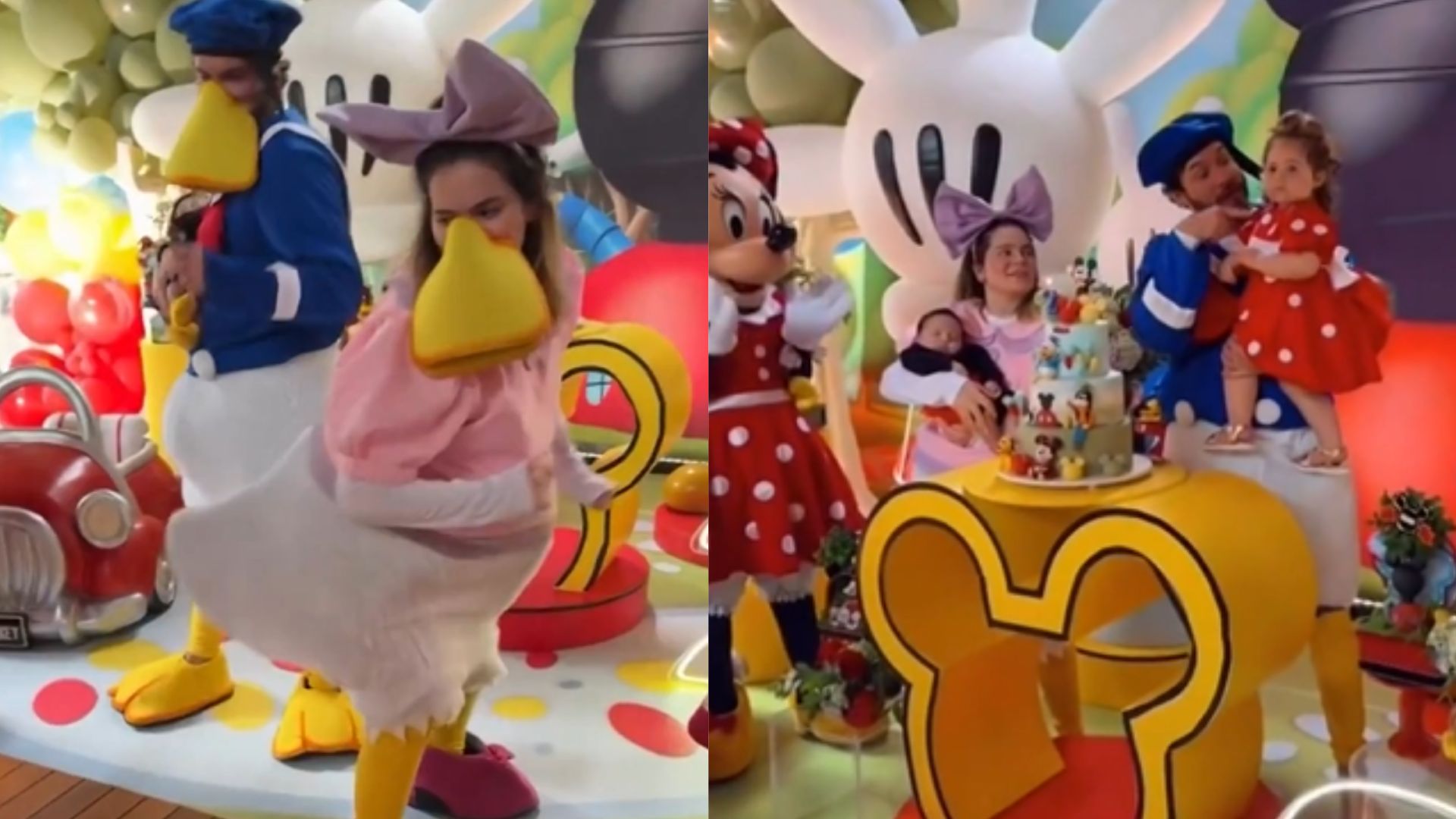 Viih Tube e Eliezer surgem de Margarida e Pato Donald em festa do filho
