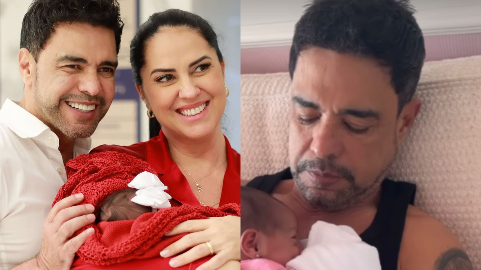 Zezé Di Camargo surge em momento fofo com a filha recém-nascida