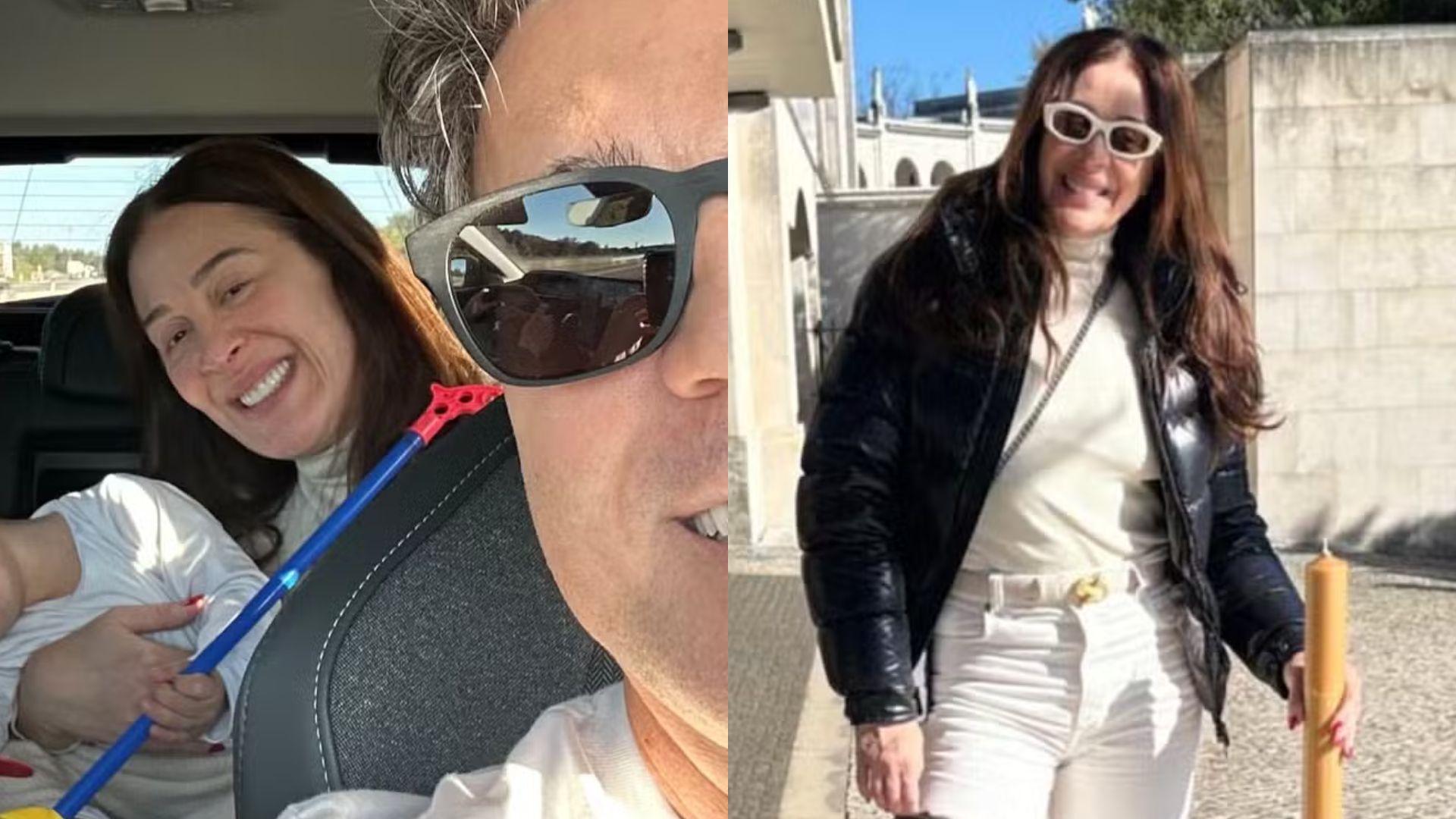 Claudia Raia faz aparição rara ao lado do filho em viagem a Portugal