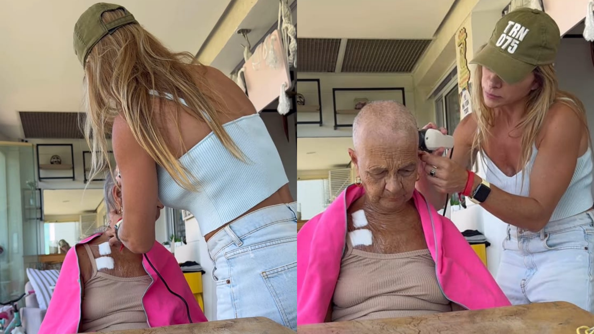 Dany Bananinha emociona ao raspar o cabelo da mãe: ‘Sua força me inspira’