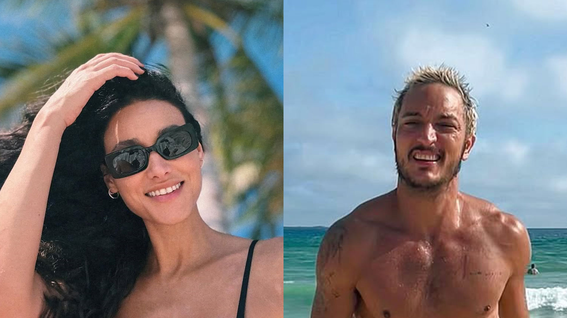 Débora Nascimento surge fazendo cafuné em Allan Souza Lima