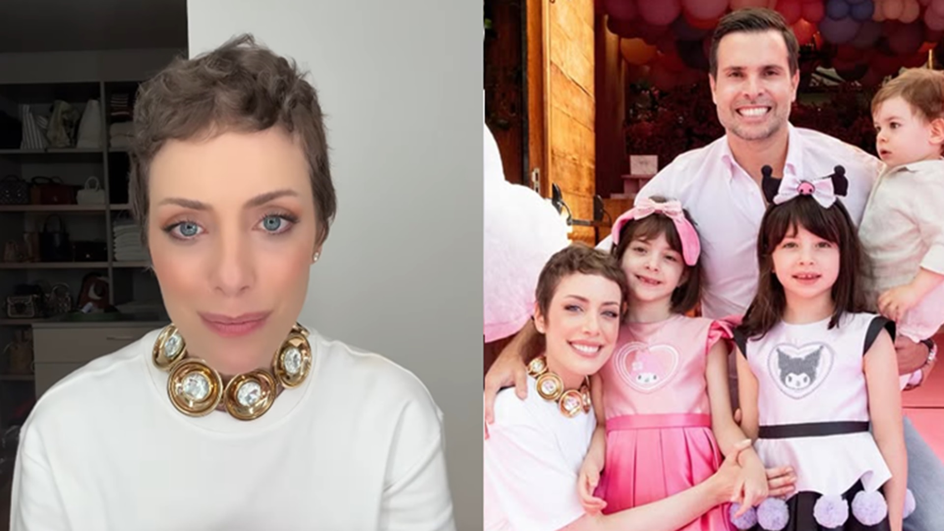 Após festa das filhas, Fabiana Justus relembra fase delicada: ‘Foi a primeira vez’